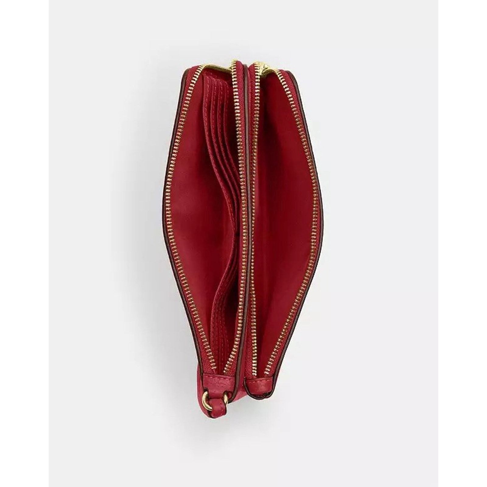 Coach NWT Coach Double Zip Wallet Wristlet Leather CX161 True Red Size ONE SIZE - 9 Thumbnail