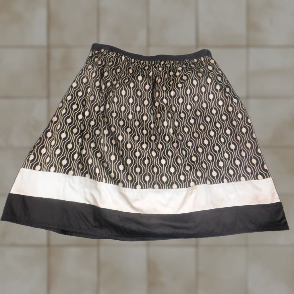 Talbots Talbots Skirt Womens 8 Brown A-line Polka Dot Knee Length Zipper Knit Cotton Regular Vintage No Size 30" / US 8 / IT 44 - 1 Thumbnail