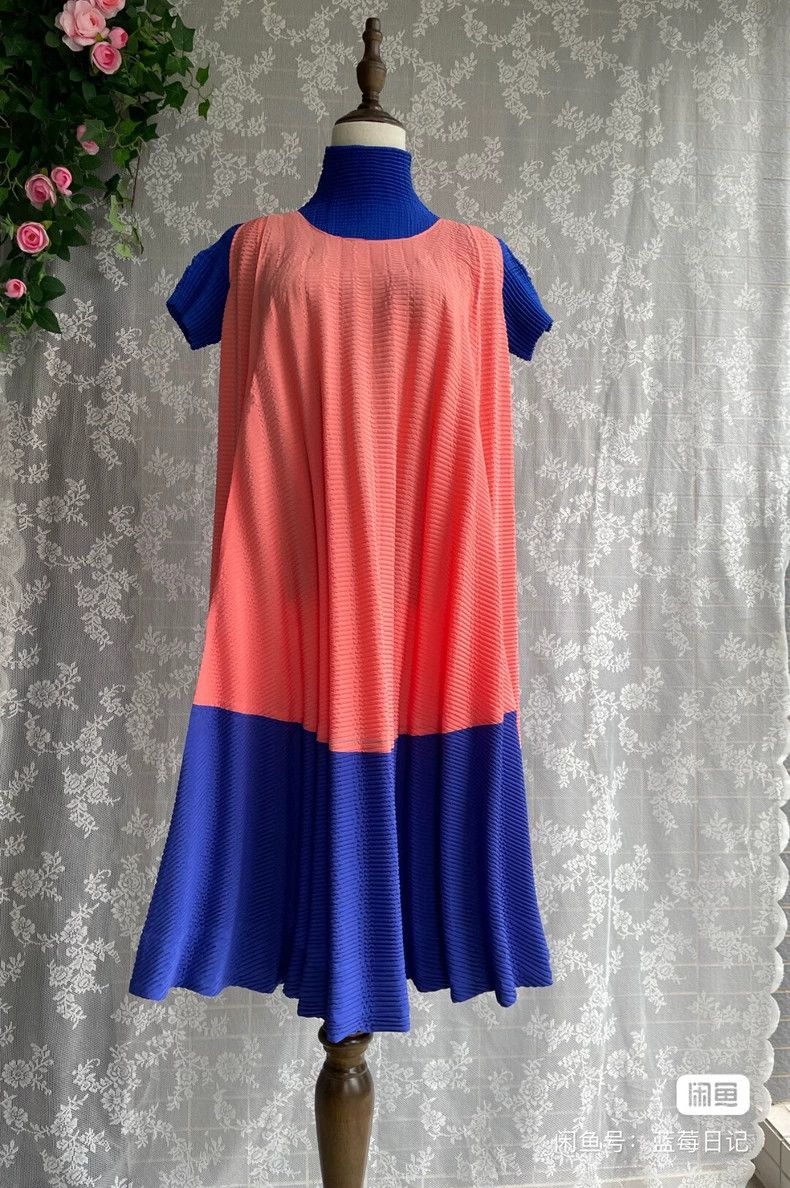 Issey Miyake Issey Miyake size:2 Orange and blue color-blocked spring d Size M / US 6-8 / IT 42-44 - 3 Thumbnail