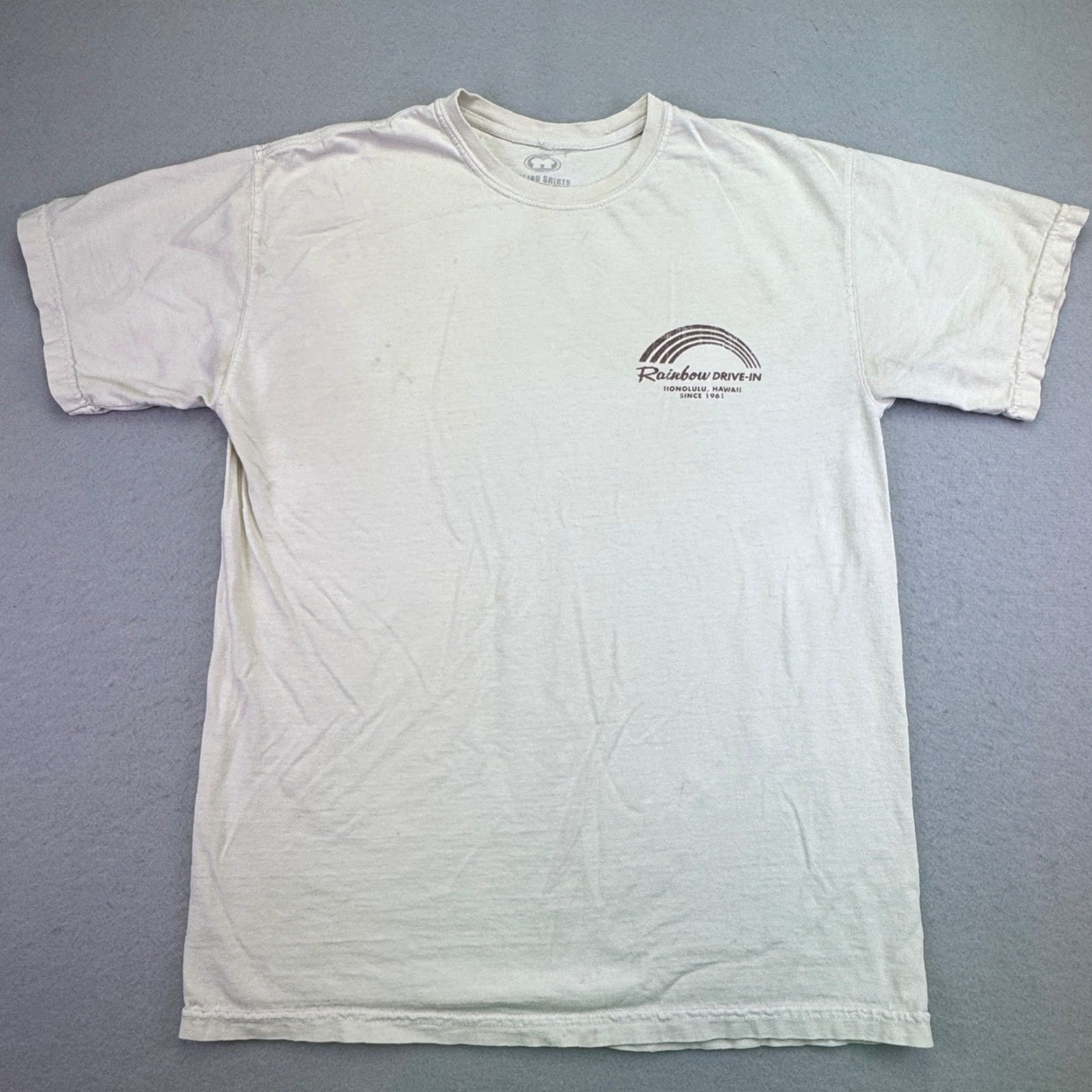 Rainbow VINTAGE Malibu Shirts T-Shirt Mens Adult Medium White Rainbow Hawaii Drive-In Graphic Tee Size US M / EU 48-50 / 2 - 3 Thumbnail