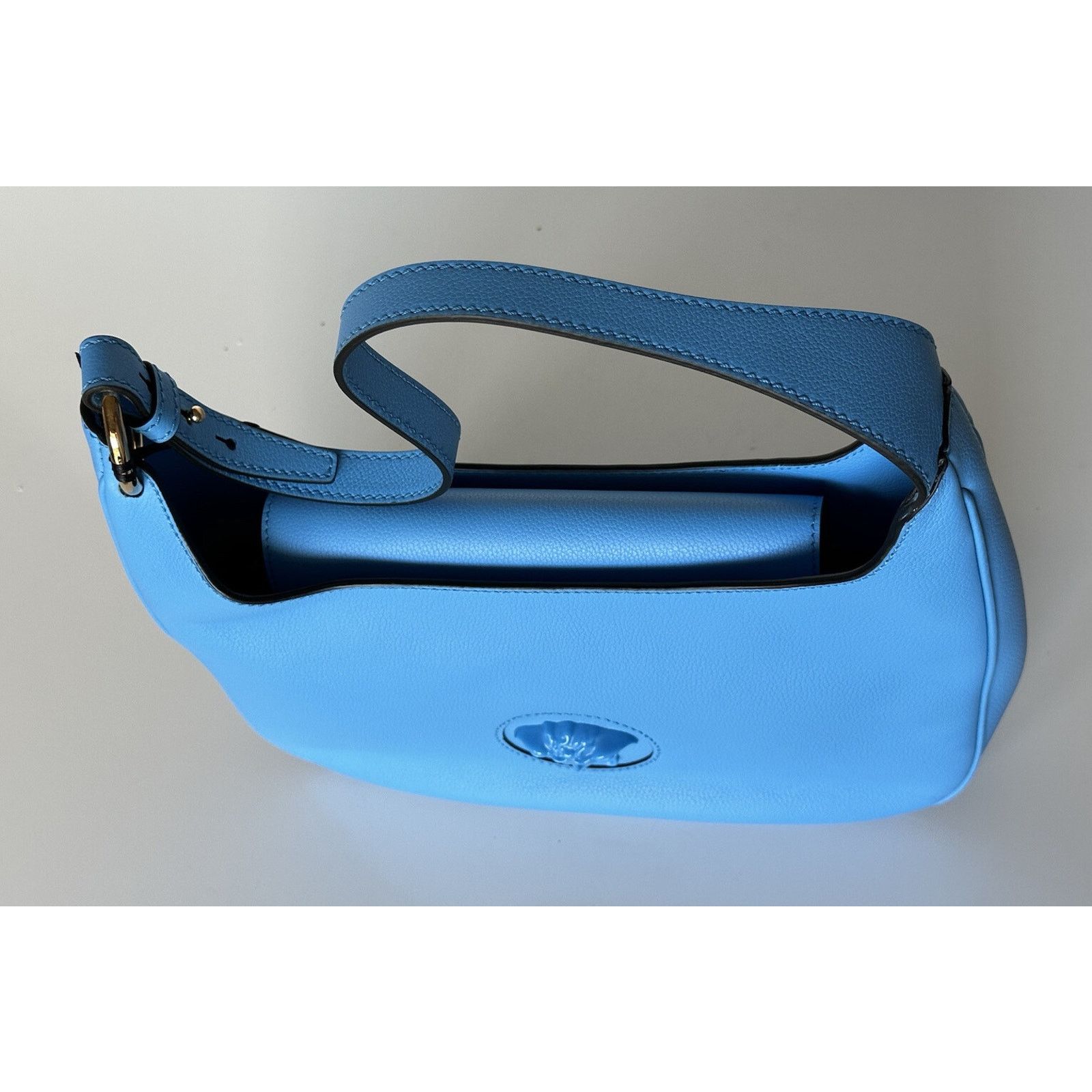 Versace Versace Medusa Head Leather Blue Medium Hobo Bag 1000699 Size ONE SIZE - 7 Thumbnail