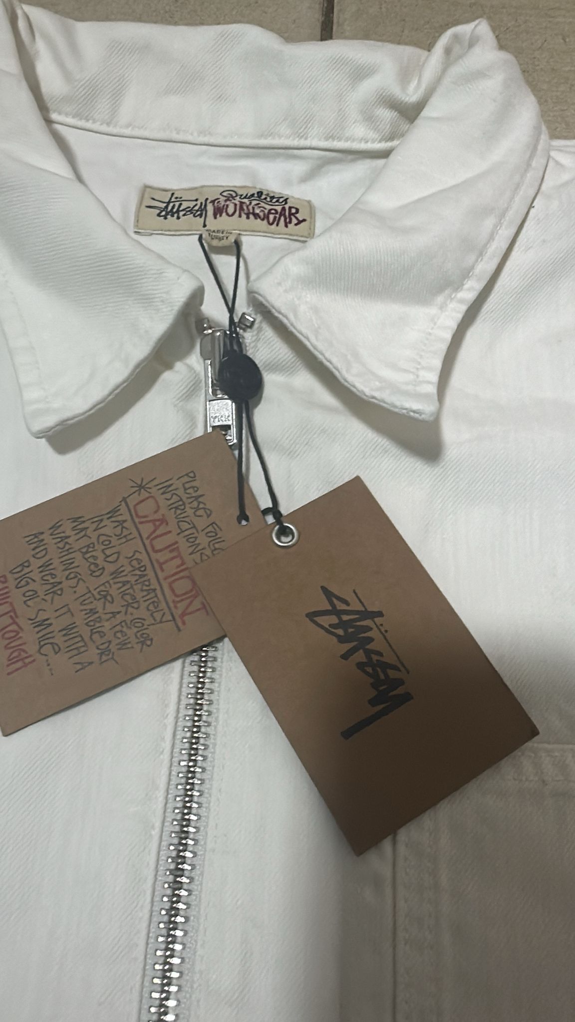 Stussy Stussy Zip Work Jacket Bone Size XL Size US XL / EU 56 / 4 - 6 Thumbnail