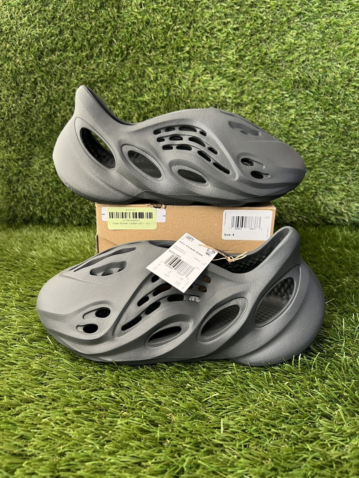 image of Size 8 - Adidas Yeezy Foamrunner Carbon Shoes in Black, Men's