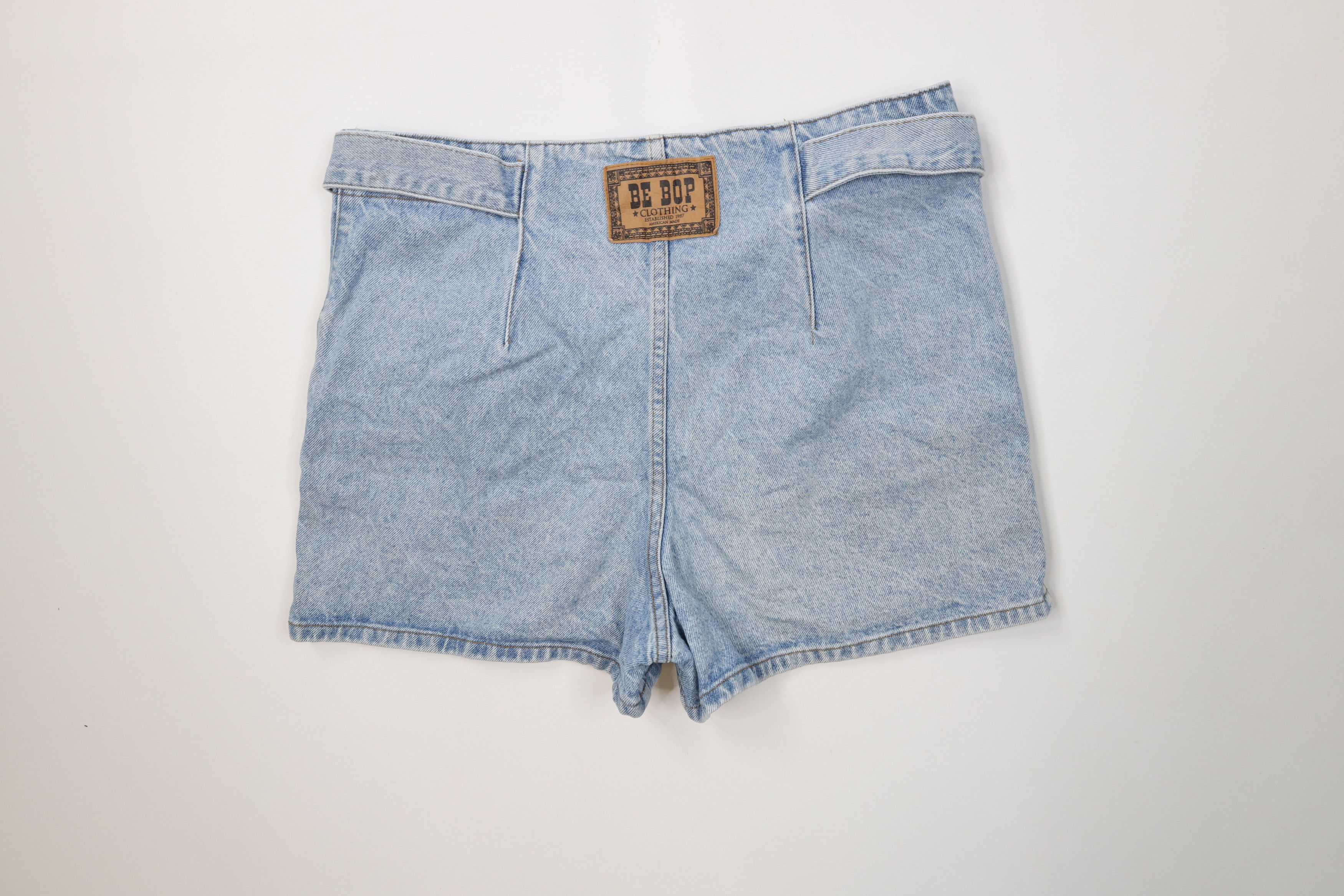 Vintage Vintage 90s Streetwear Tie Front Denim Jean Shorts USA Size 34" / US 12 / IT 48 - 8 Thumbnail