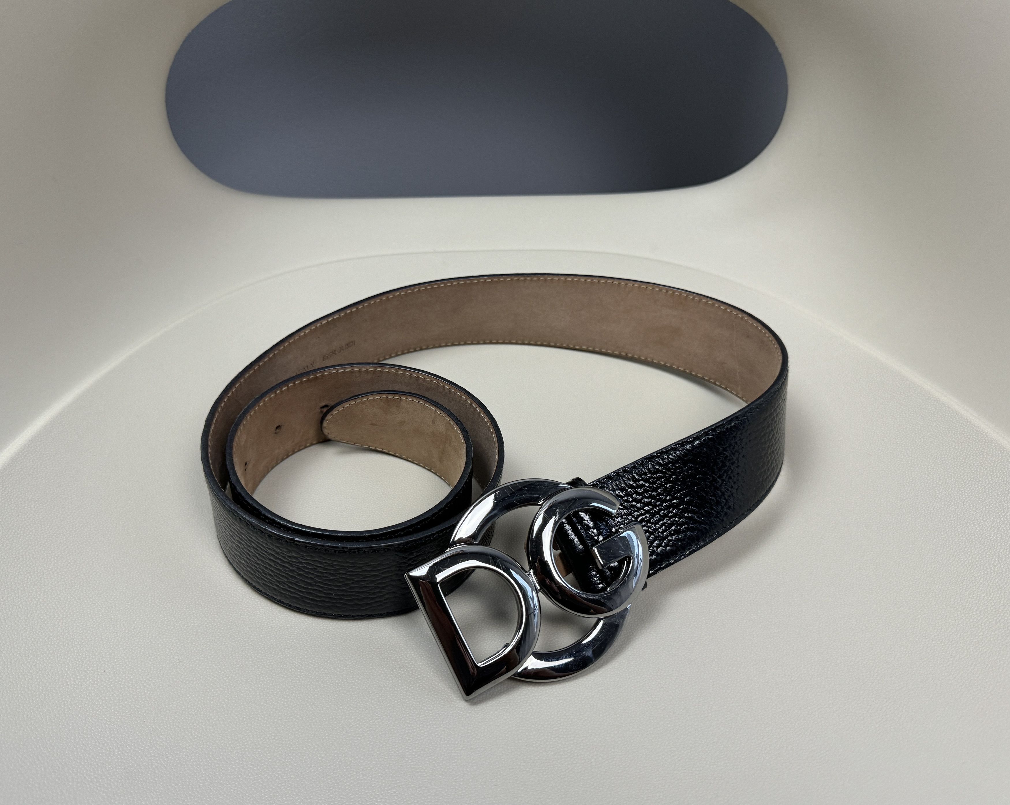 Dolce & Gabbana Dolce&Gabbana D&G Buckle Logo Black Leather Belt Size 85 34 Size ONE SIZE - 3 Thumbnail