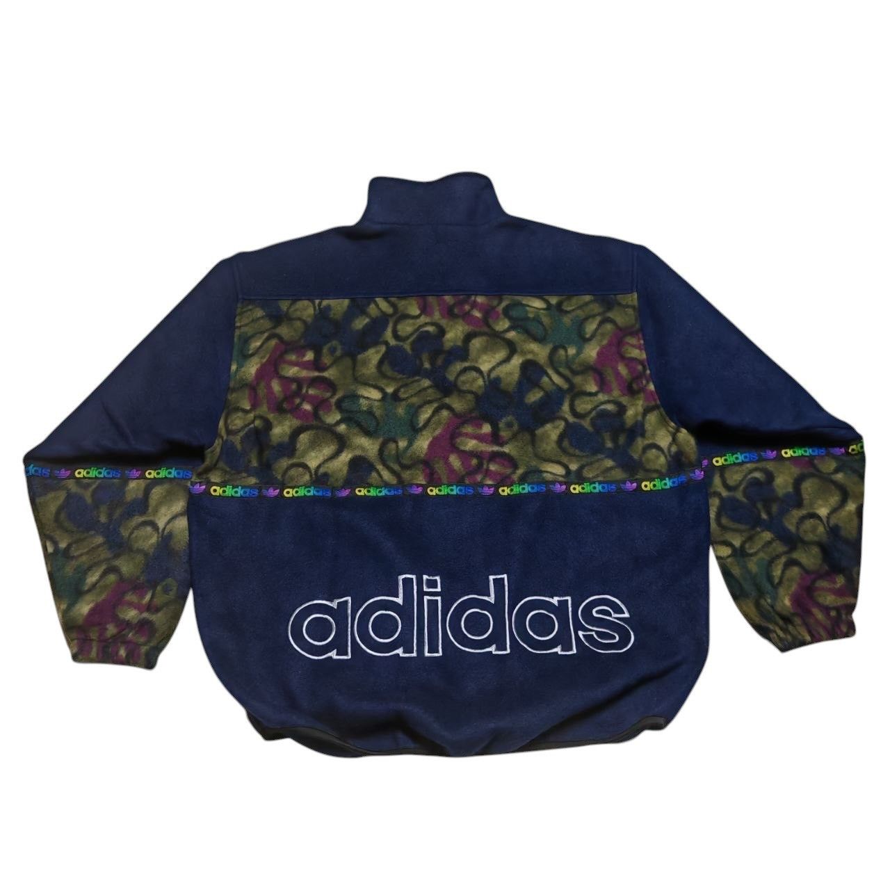 Adidas Rare Vintage Adidas Trefoils Fleece Sweater By Decente Japan Size US M / EU 48-50 / 2 - 6 Thumbnail
