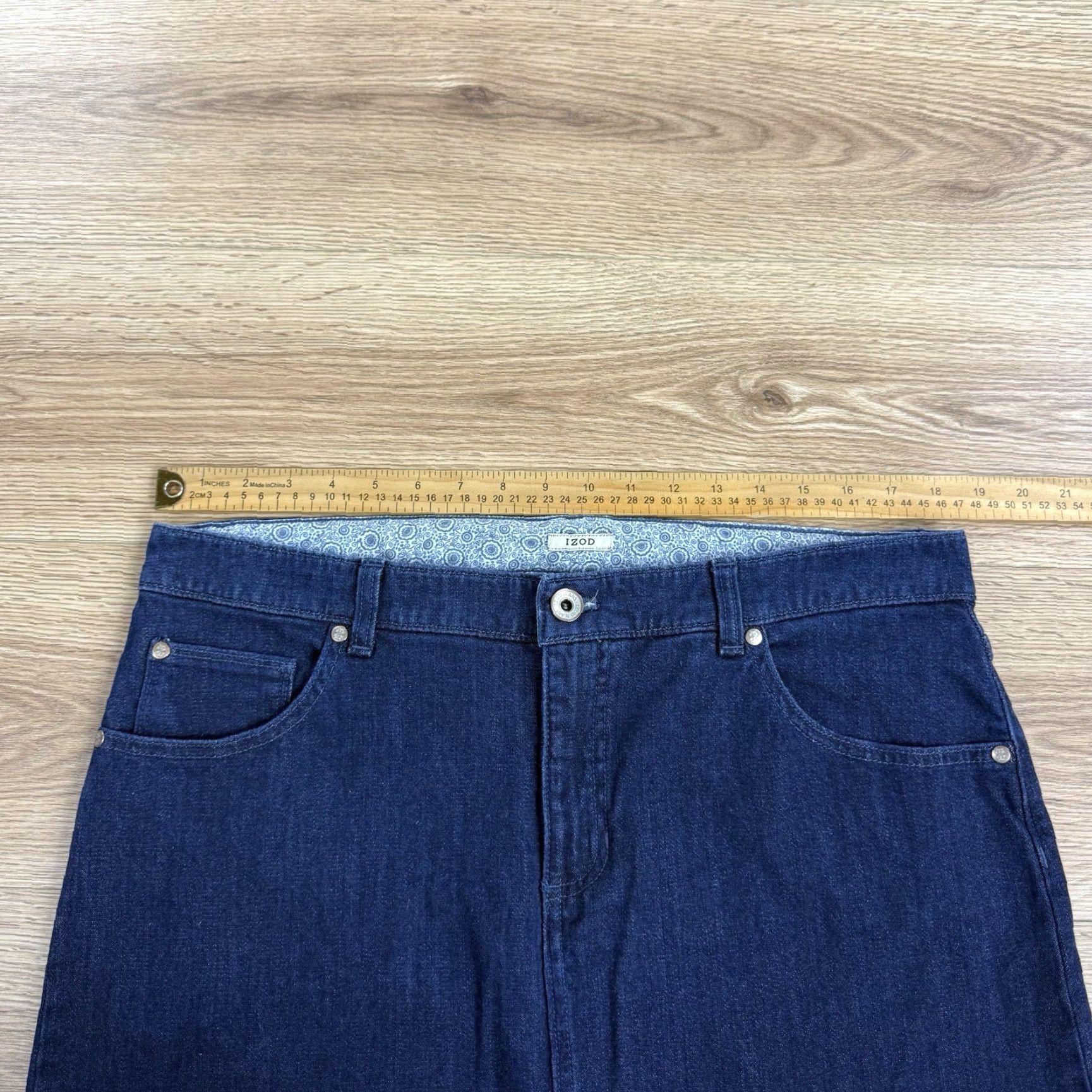 Izod VINTAGE IZOD Skirt Women 14 Denim A-Line Short Blue Stretch Casual Womens Size 36" / US 14 / IT 50 - 3 Thumbnail