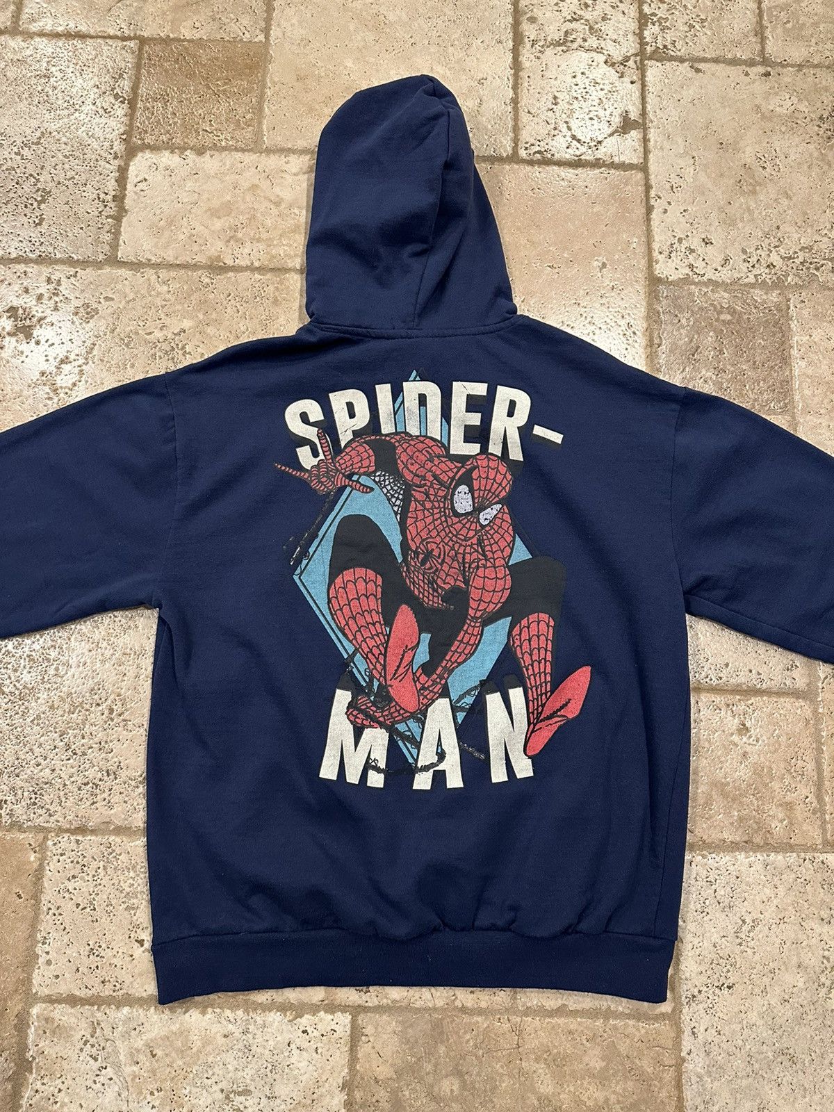 Marvel Comics Vintage Marvel Spiderman Web Pullover Navy Hoodie Size US L / EU 52-54 / 3 - 12 Thumbnail