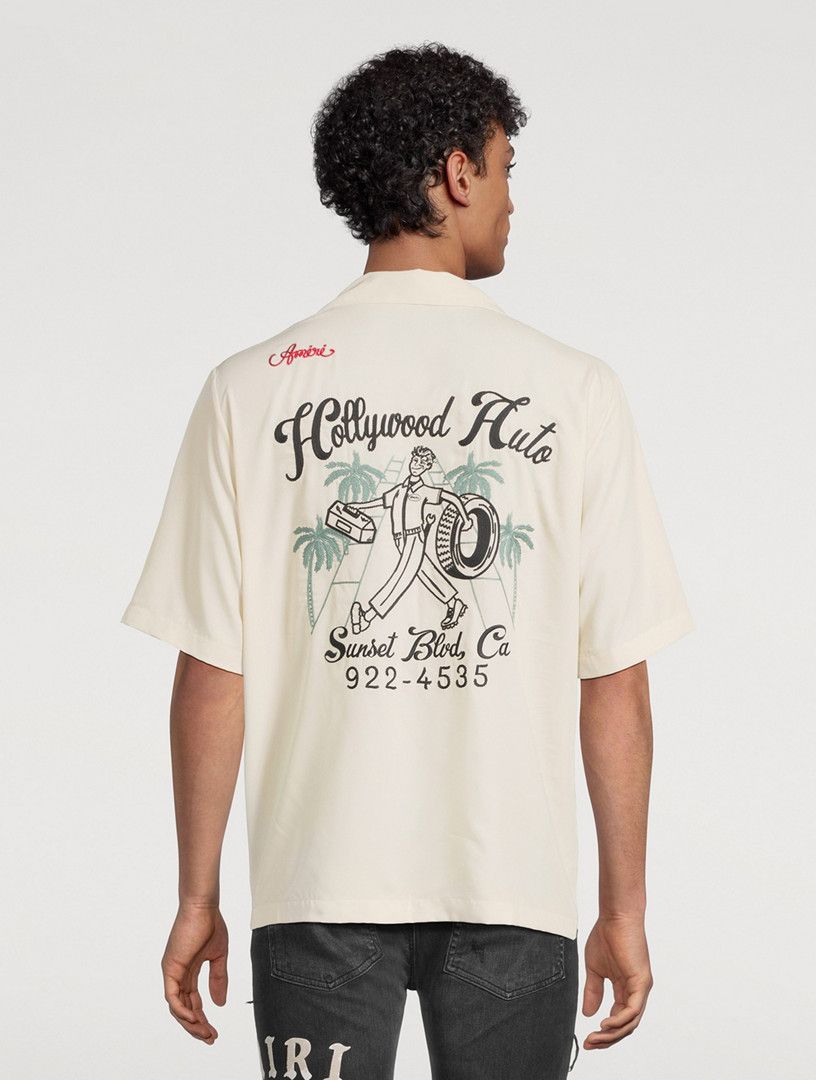 Amiri os11x1225 Hollywood Auto Bowling Shirt in Alabaster Size US S / EU 44-46 / 1 - 3 Thumbnail