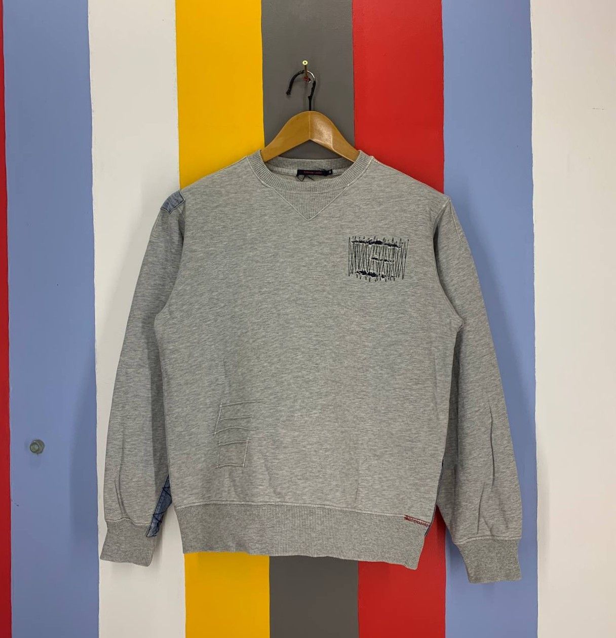 Designer OTIENNE OZEKI Patchwork Design Sweatshirt #2367-03 Size US S / EU 44-46 / 1 - 1 Thumbnail