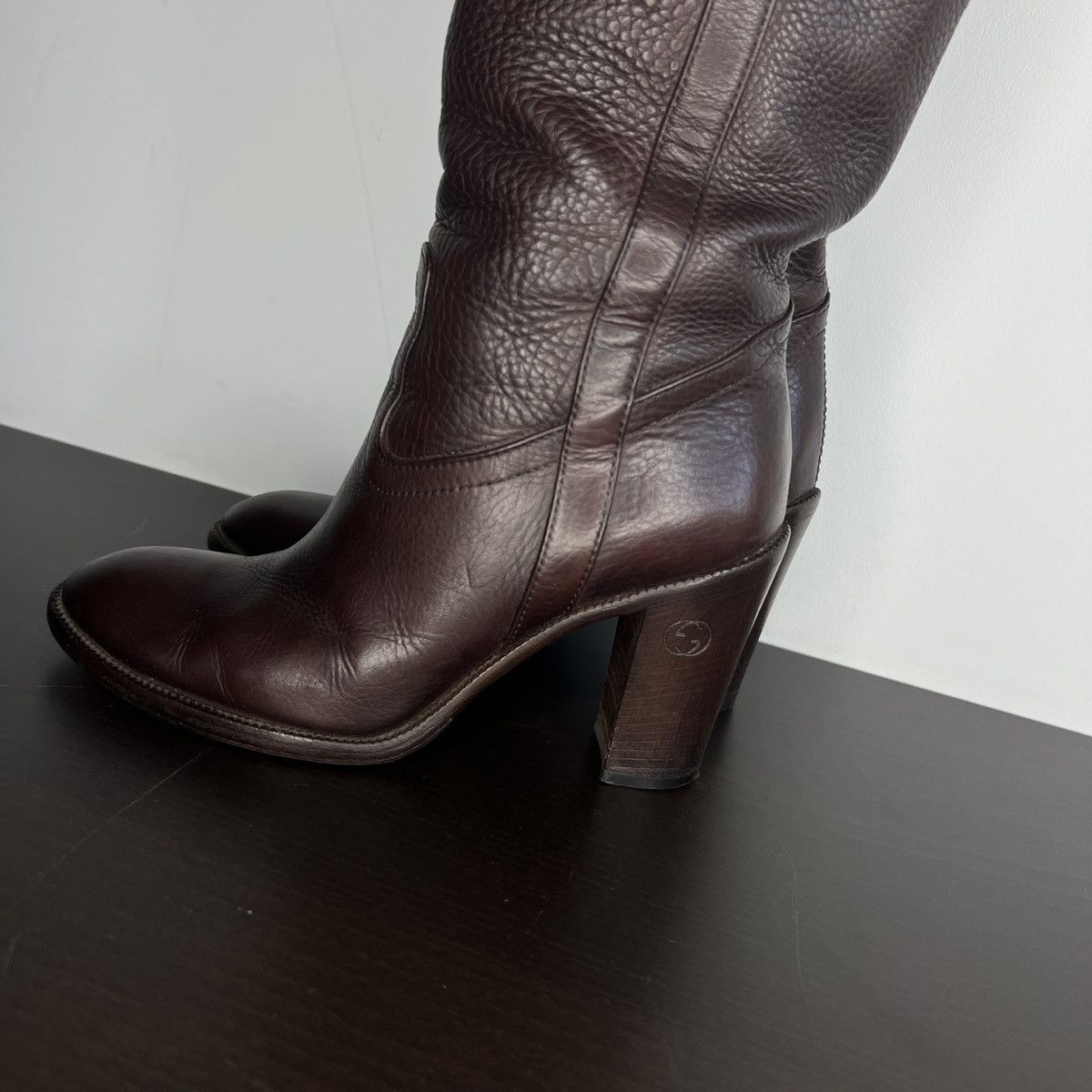 Gucci Gucci Knee Boots Hills High Brown Leather Shoes Size US 6 / IT 36 - 3 Thumbnail