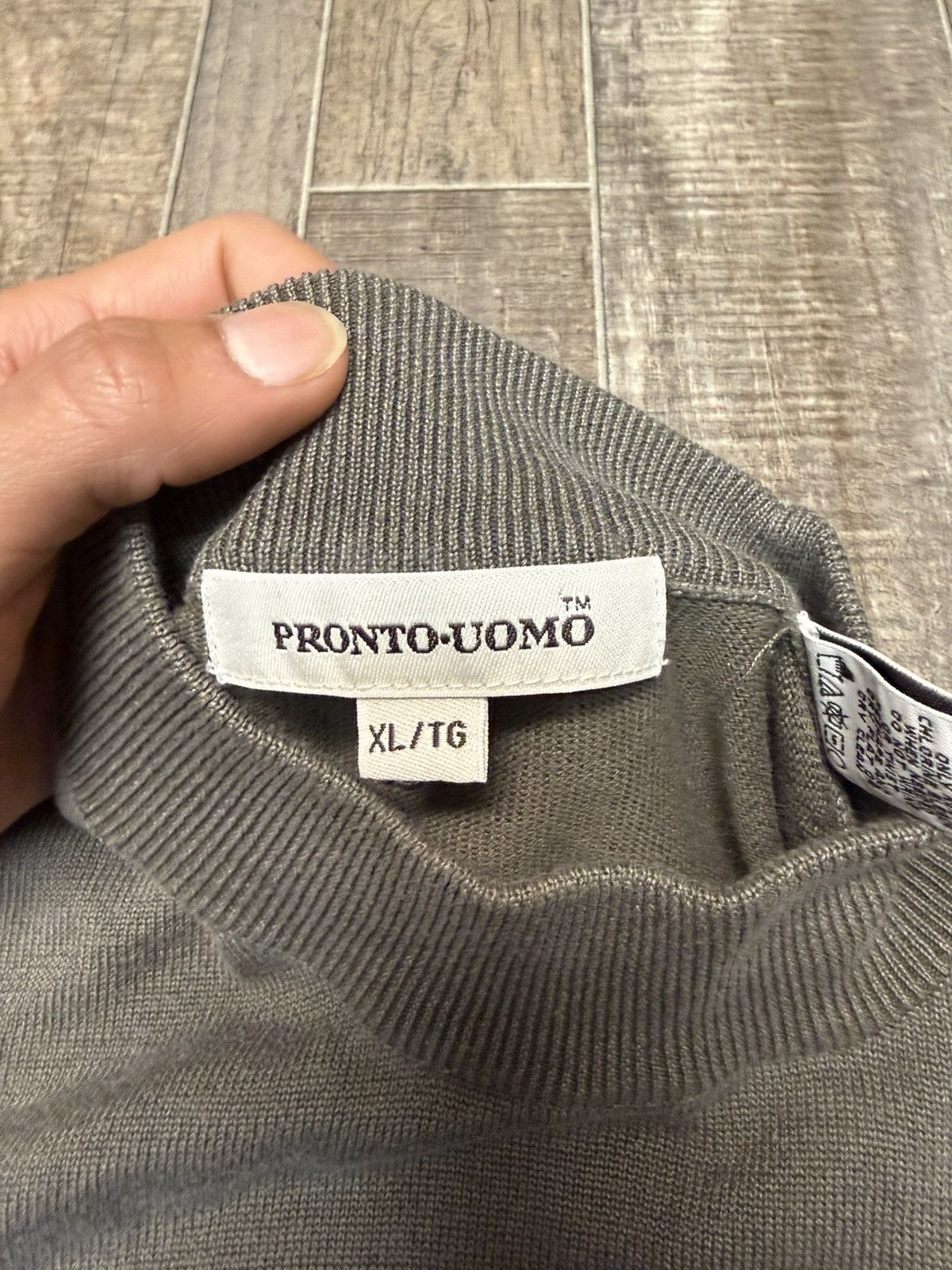 Pronto Uomo Preppy Pronto Uomo Olive Silk Blend Turtle Neck Sweater Size XL / US 12-14 / IT 48-50 - 4 Thumbnail