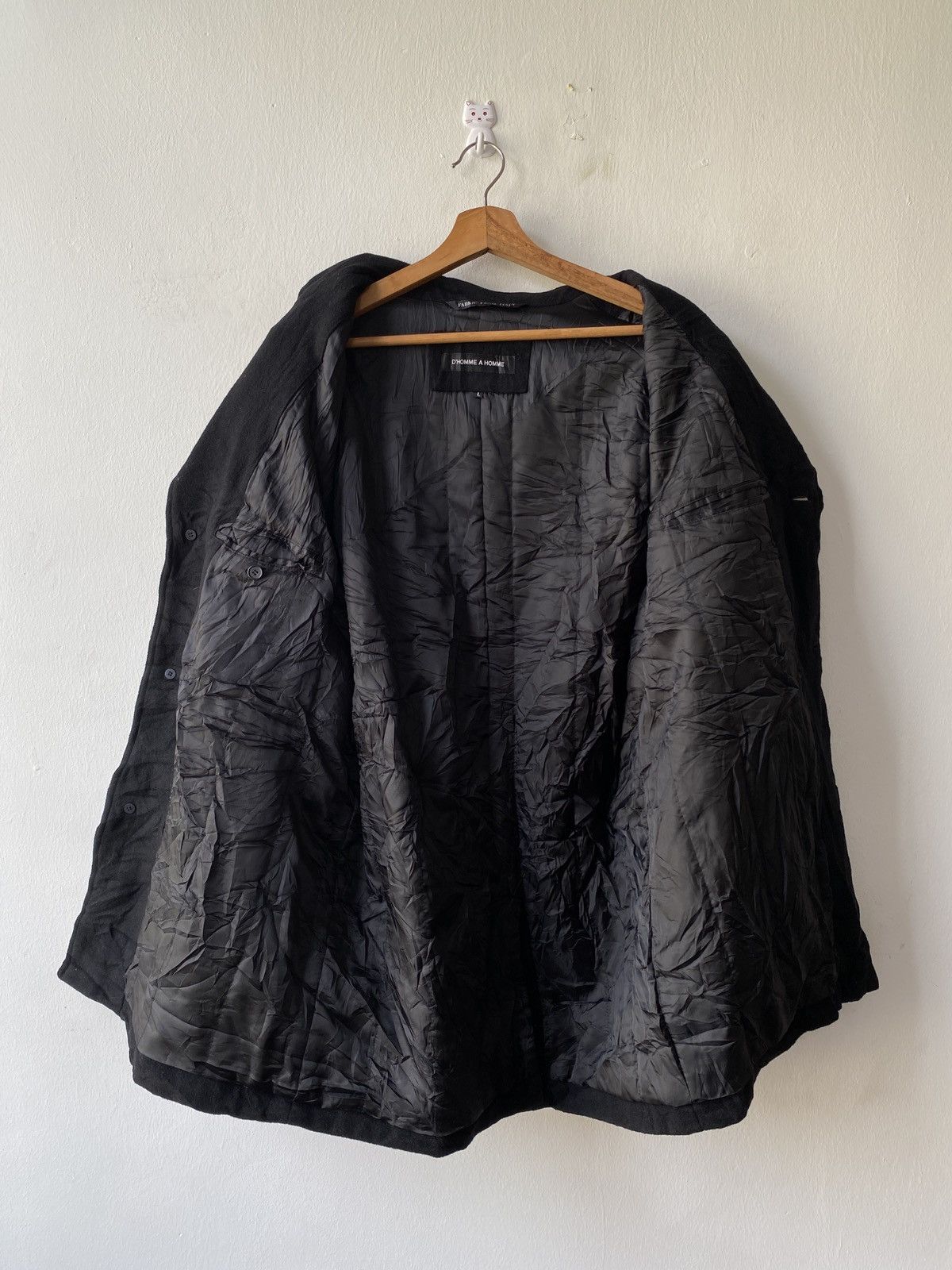 Comme des Garcons × Japanese Brand Vintage D’Homme A Homme Futura Fabric Italy Wool Coat Size US L / EU 52-54 / 3 - 10 Thumbnail