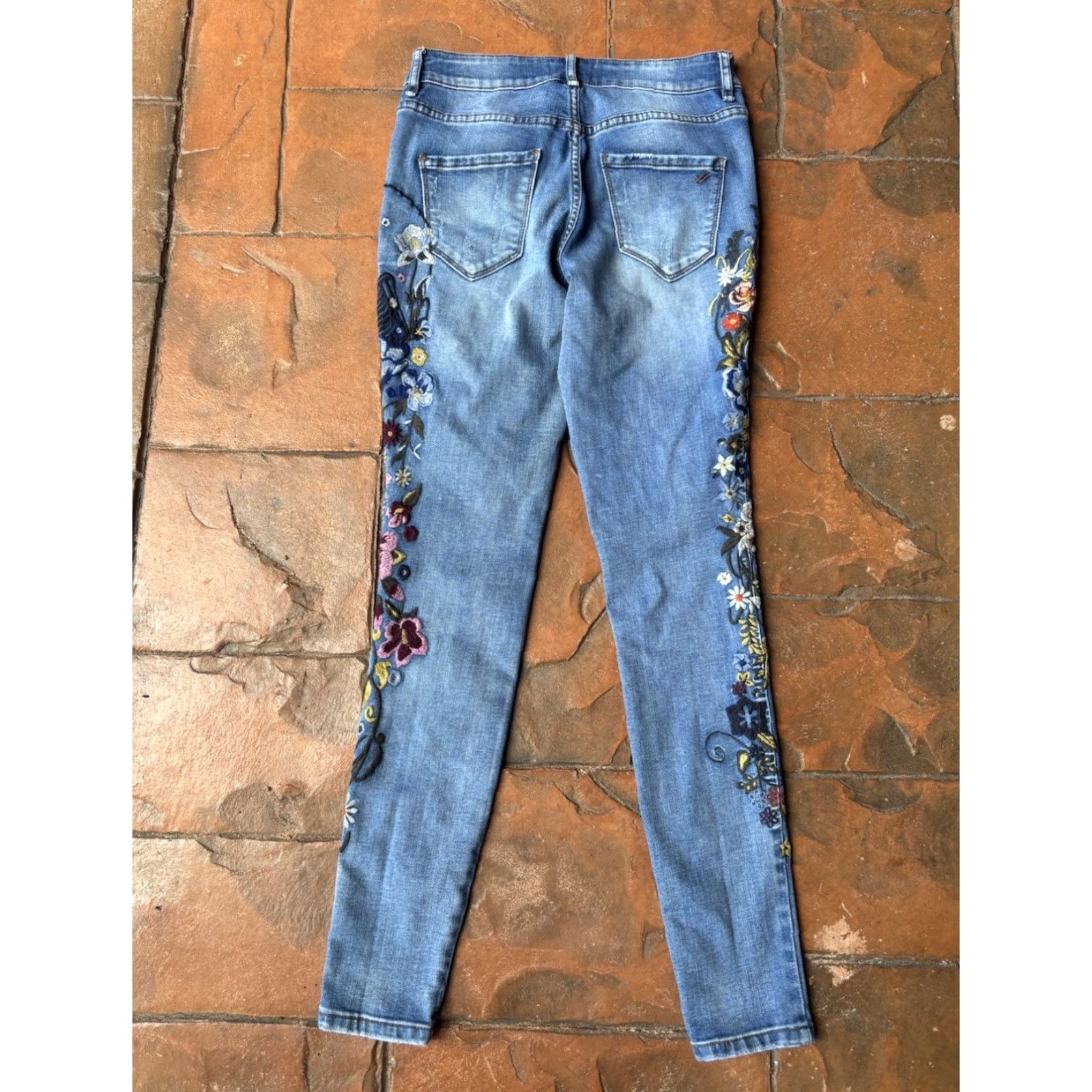 Denime William Rast Jeans Floral Patch Denim Cotton Stretch Skinny Leg Jeans Womens 26 Blue Modern Vintage No Size 26" / US 2 / IT 38 - 3 Thumbnail