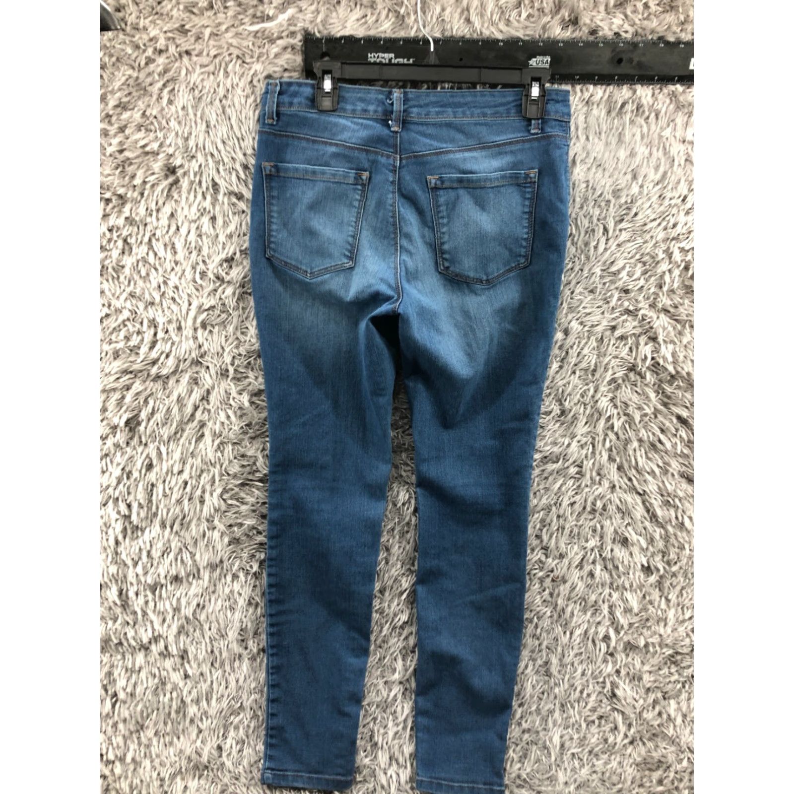 Vintage Relativity Jeans Slim Skinny Jeans Size 8 Womens Medium Wash Blue Regular Fit 5-Pocket Denim Cotton Belt Loops Zip Button Size 30" / US 8 / IT 44 - 5 Thumbnail