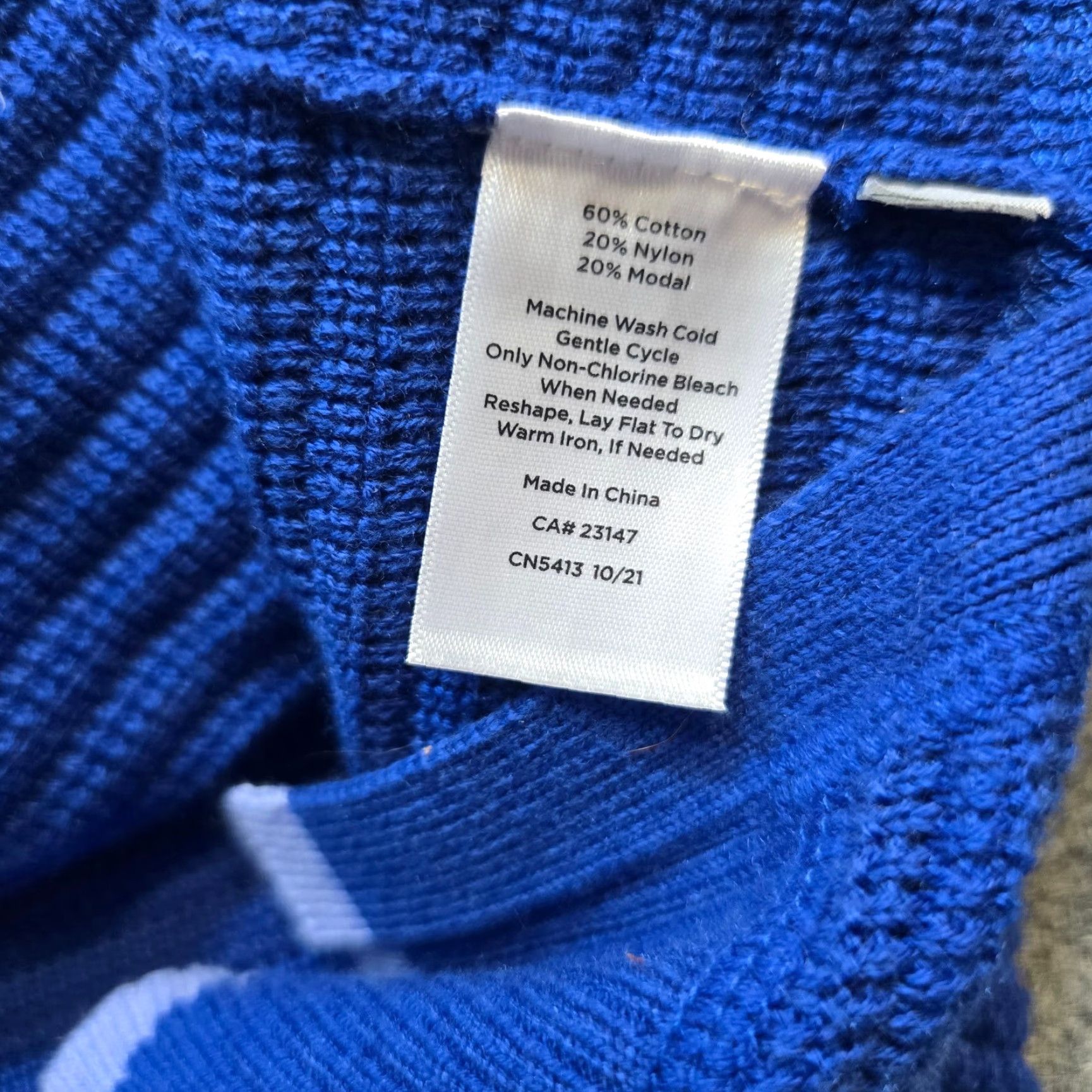Talbots Talbots Sweater Women XL Blue Stripe Chunky Knit Long Sleeve Stretch Casual | Pullover | Round Neck | Knit Fabric | Regular Fit | Wool-Free? (no) Size XL / US 12-14 / IT 48-50 - 7 Thumbnail