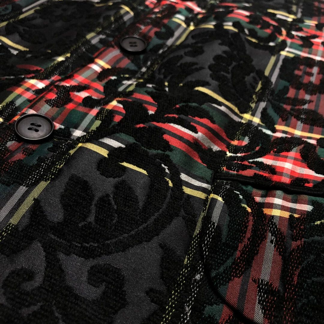 Comme des Garcons CDG 12AW Striped Velvet Jkt S w/ Black Floral Embroidery Size US S / EU 44-46 / 1 - 7 Thumbnail