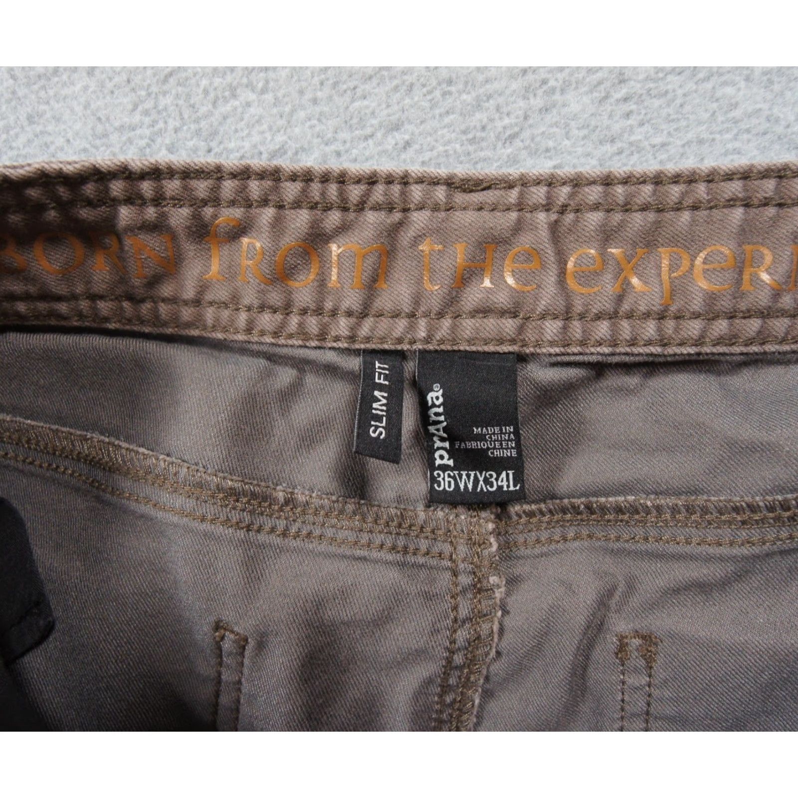 Prana Prana Jeans Mens Slim Fit Brown 36x33 5-Pocket Design Stretch Outdoor Casual Adult Pants Size US 36 / EU 52 - 7 Thumbnail