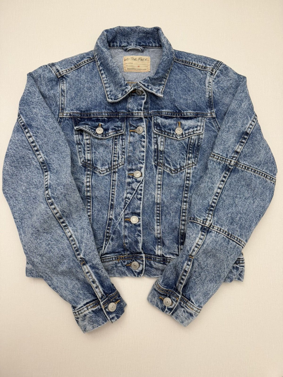 Free People Free People We The Free Cropped Denim Jean Jacket Women’s M Size M / US 6-8 / IT 42-44 - 1 Thumbnail
