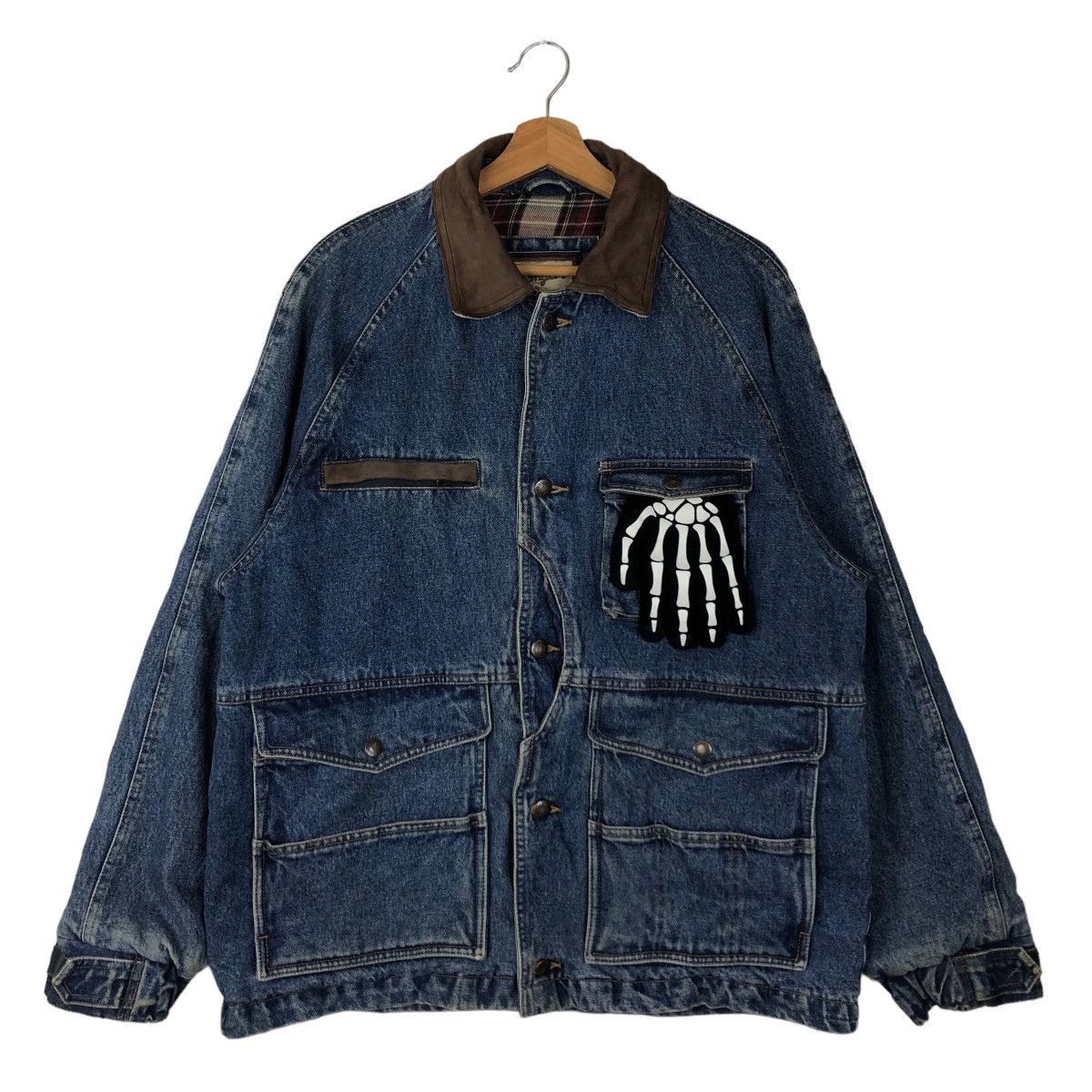 Wrangler 🔥90’s DENIM CHORE JACKET WRANGLER USA TARTAN DESIGN LINING Size US S / EU 44-46 / 1 - 1 Thumbnail