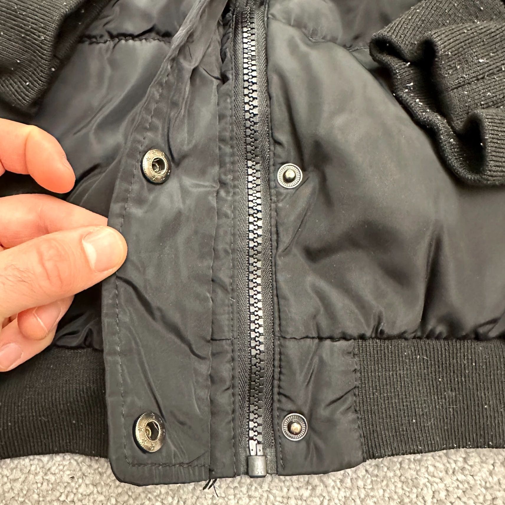 Forever 21 FOREVER 21 Puffer Jacket Womens Medium Black Snap Button Full Zip Outdoor Winter Size M / US 6-8 / IT 42-44 - 7 Thumbnail