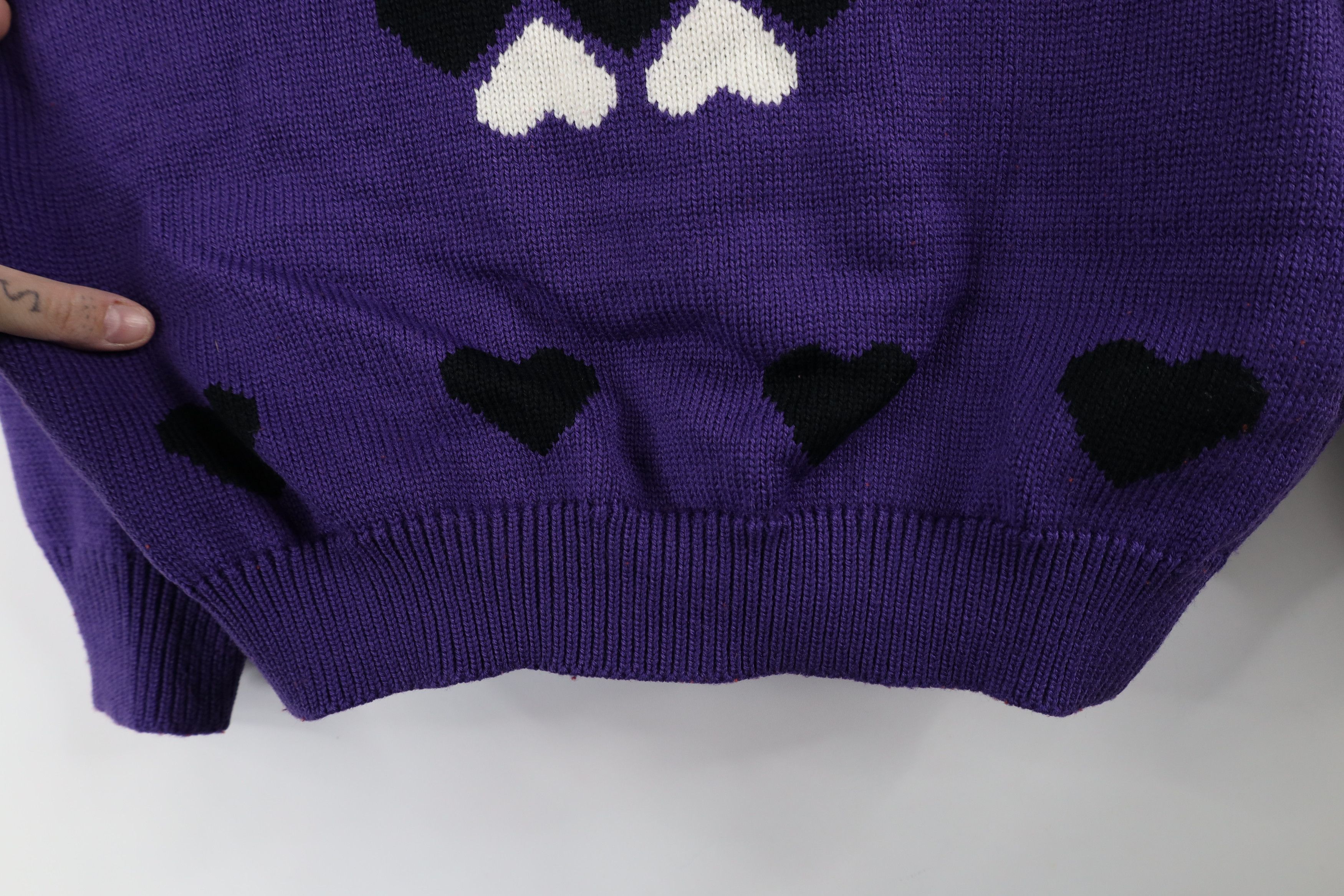 Vintage Vintage 90s Streetwear Kawaii Heart Dove Flower Knit Sweater Size L / US 10 / IT 46 - 5 Thumbnail