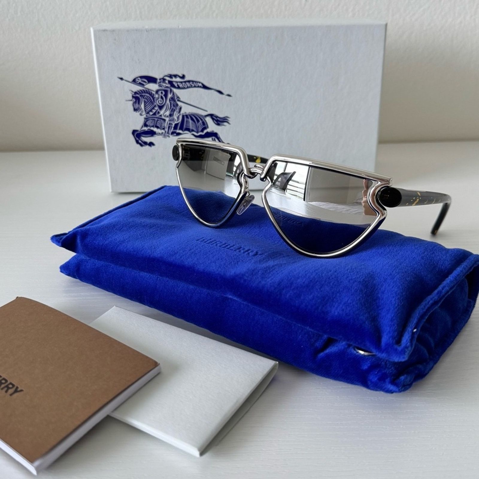Burberry New Burberry Sunglasses B3152 10056G Silver Mirror Authentic Size ONE SIZE - 2 Thumbnail