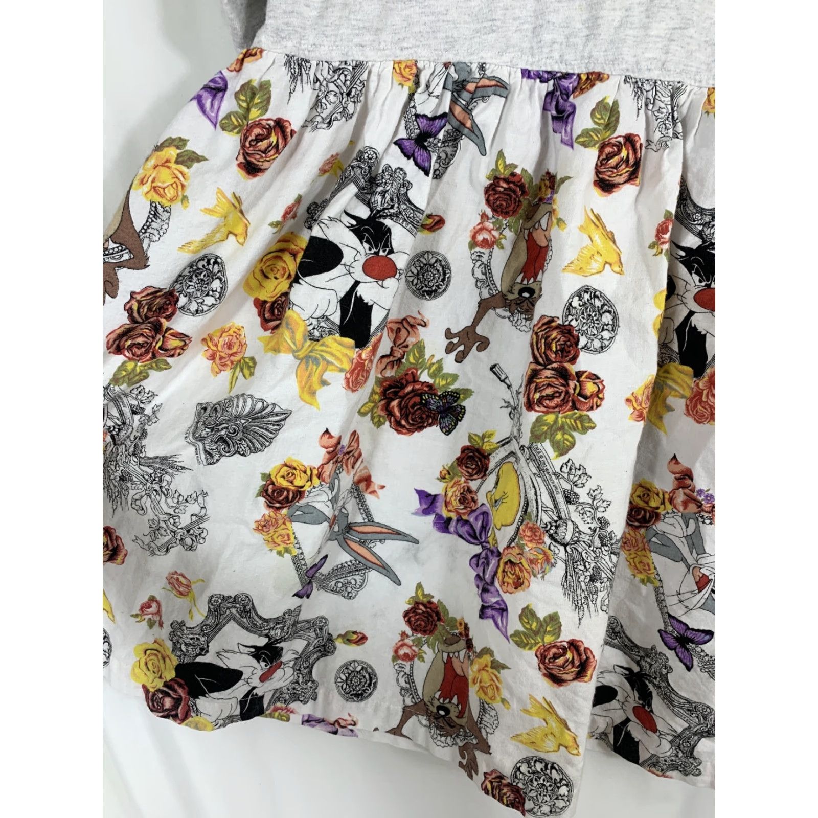 Vintage VINTAGE Looney Tunes Women's Shirt Dress L Gray Cotton 80s 90s American Tweety Bird Dress Shirt Womens Size L / US 10 / IT 46 - 4 Thumbnail