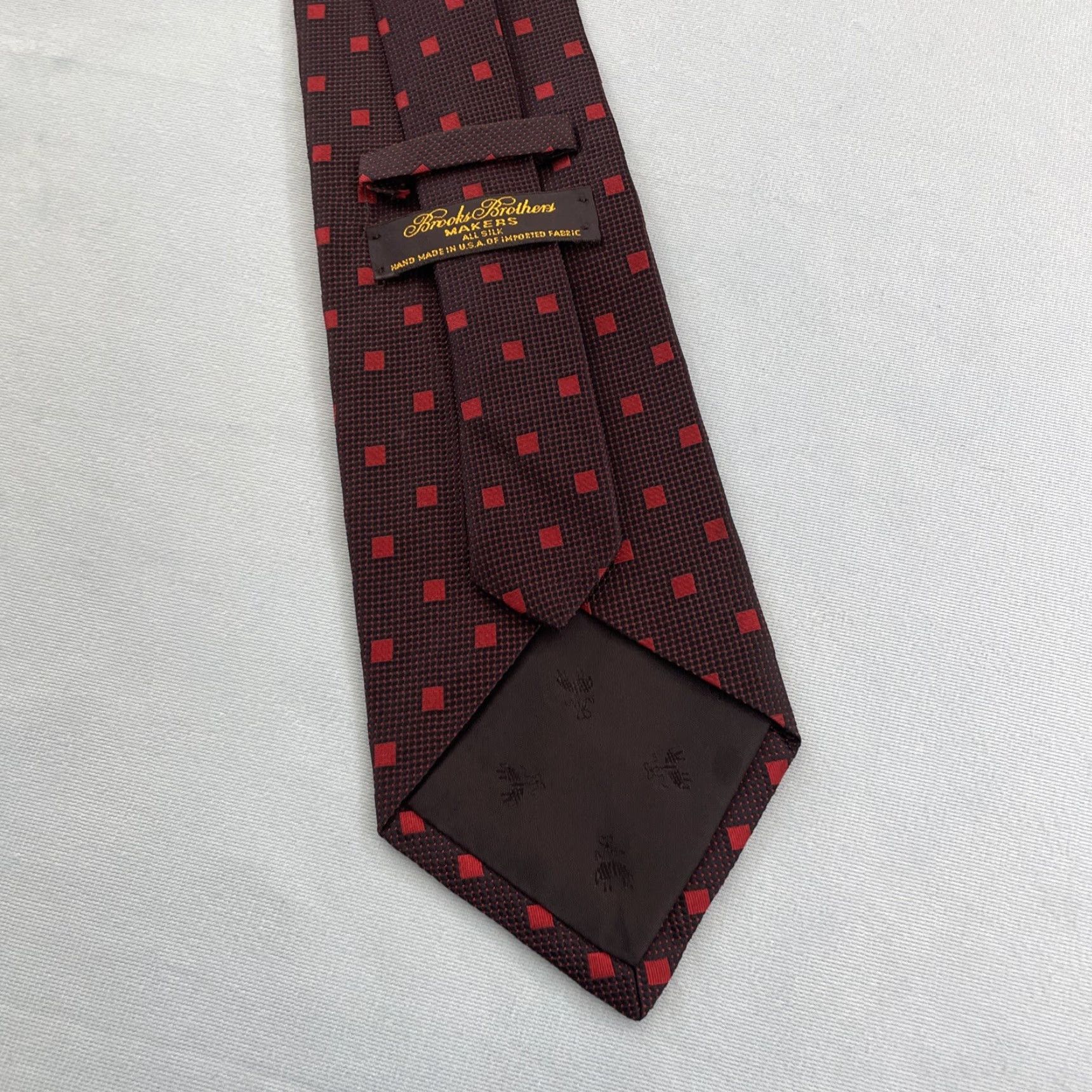 Brooks Brothers VINTAGE Brooks Brothers Makers Silk Tie Woven USA Geometry Red Black 59" 100% Silk Designer Men Tie Wide 1990s Size ONE SIZE - 7 Thumbnail