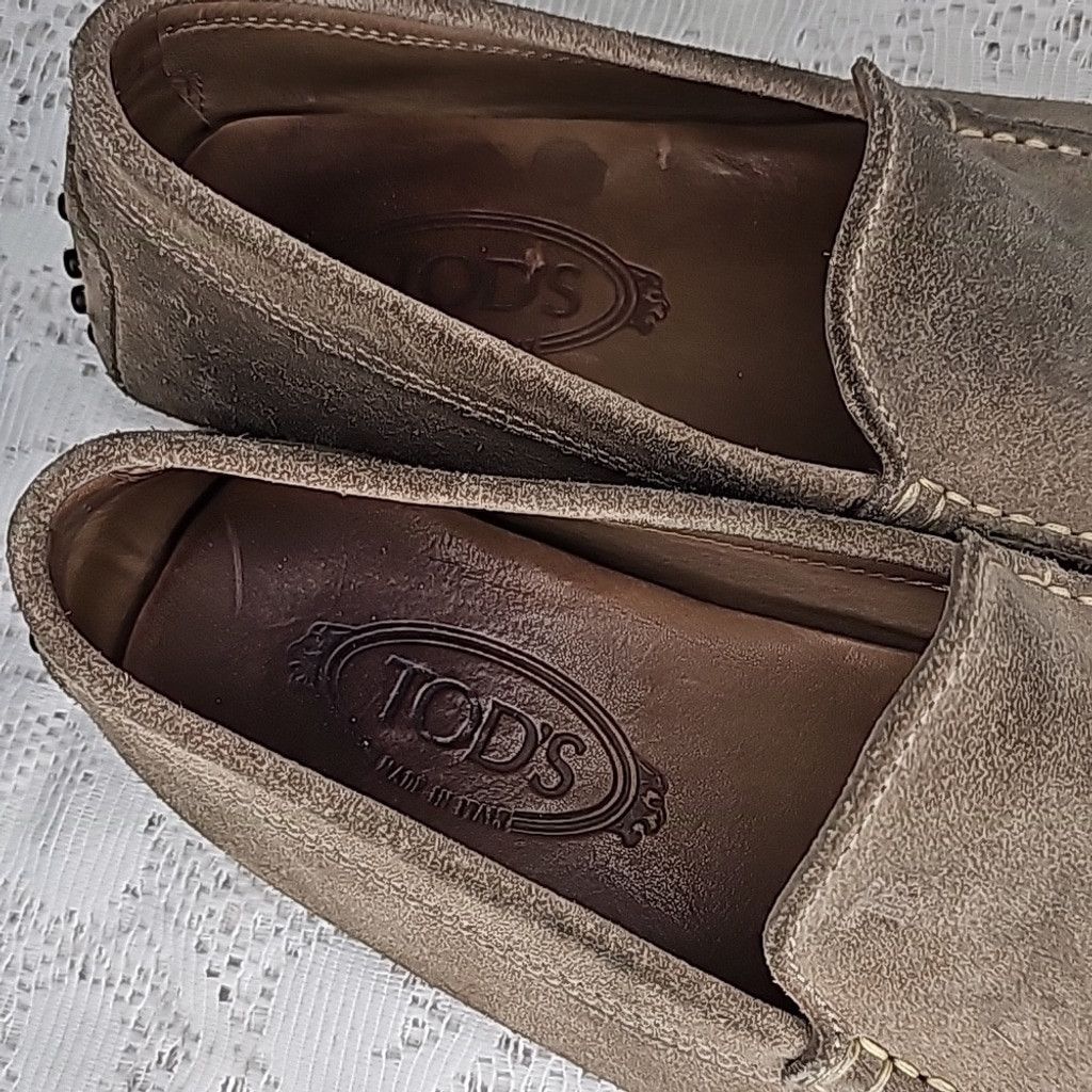 Tod's Tod's tan beige leather suede slip on penny loafer shoes 7.5 Size US 7.5 / EU 40-41 - 3 Thumbnail