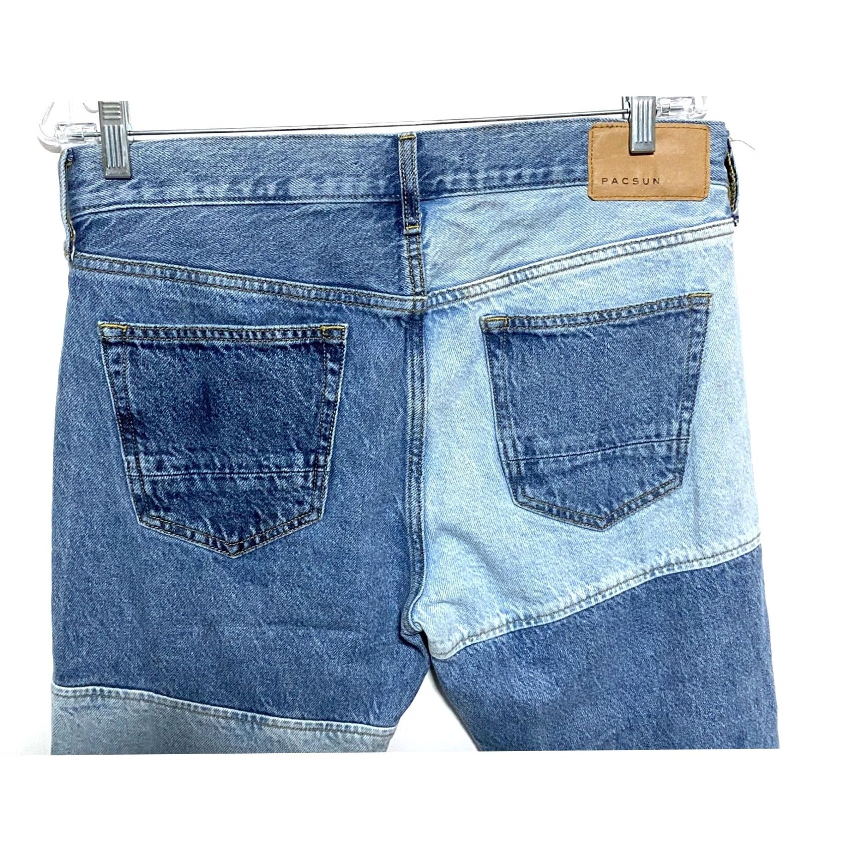 Pacsun PacSun Jeans Mens 30x30 Slim Taper Patchwork Colorblock Eco Indigo Skater Cotton Jeans Size US 30 / EU 46 - 3 Thumbnail