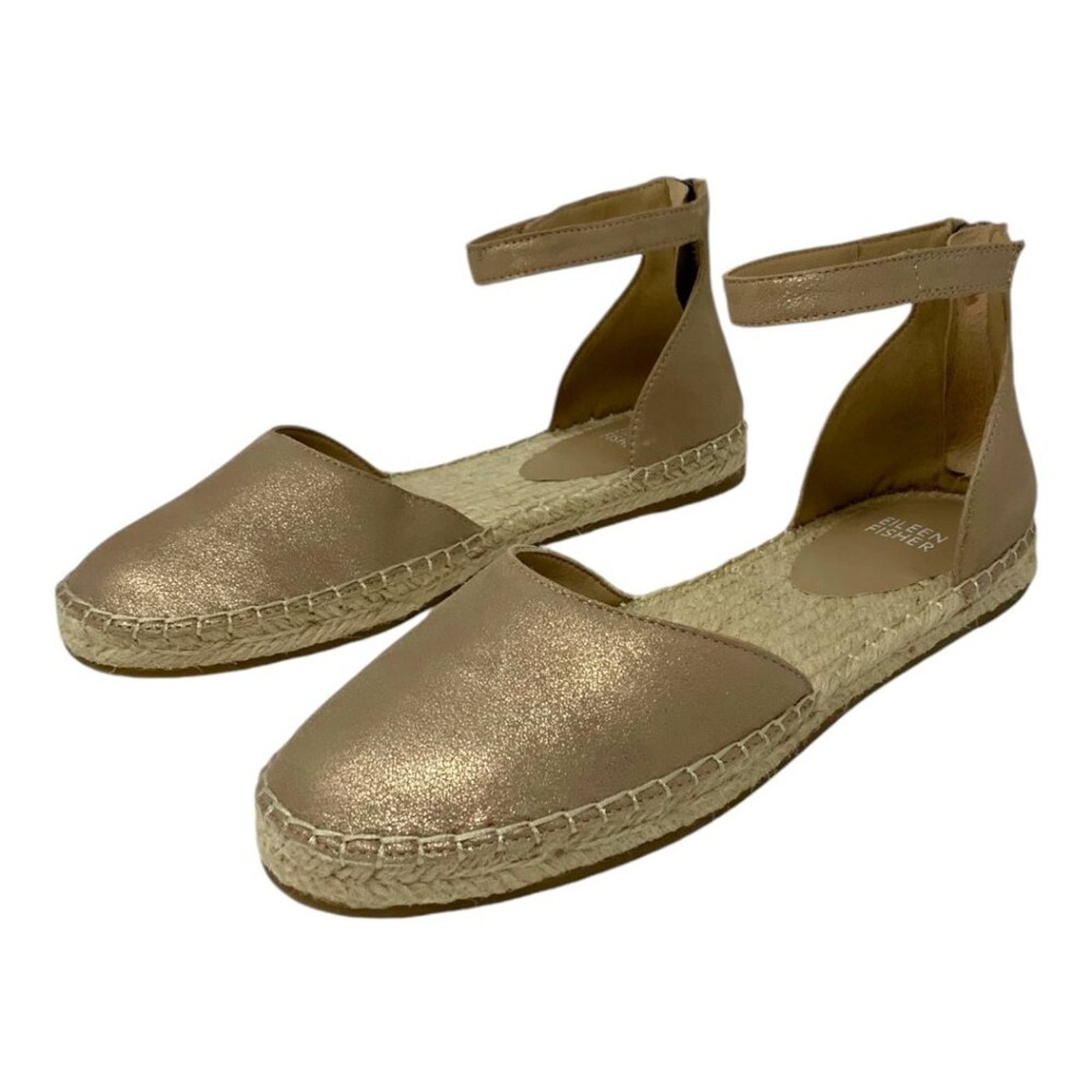 Eileen Fisher Eileen Fisher Lala Espadrille Flat Gold 7.5 NWT $195 MSRP Size US 7.5 / IT 37.5 - 4 Thumbnail