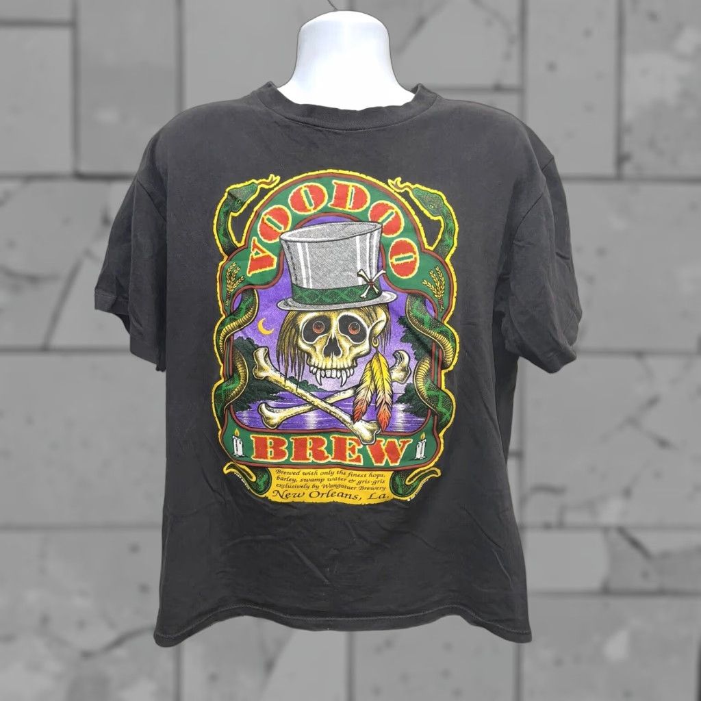 Vintage VINTAGE Miller VooDoo Brew Black Graphic T-Shirt USA Adult Large SINGLE STITCH Mens Size US L / EU 52-54 / 3 - 1 Thumbnail