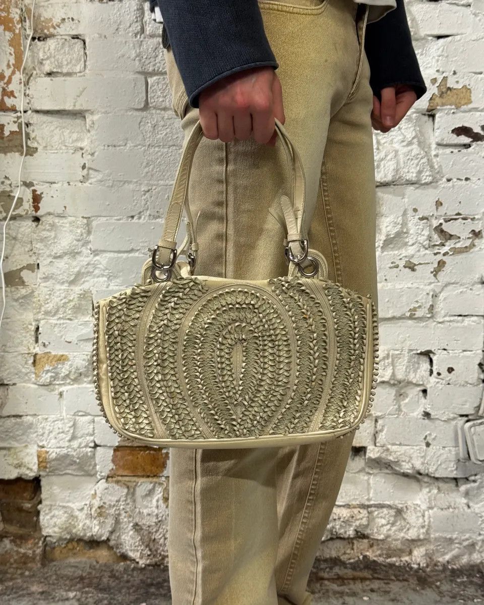 Gianfranco Ferre 2000s Gianfranco Ferré Cream Beaded Embellished Handle Bag Size ONE SIZE - 3 Thumbnail