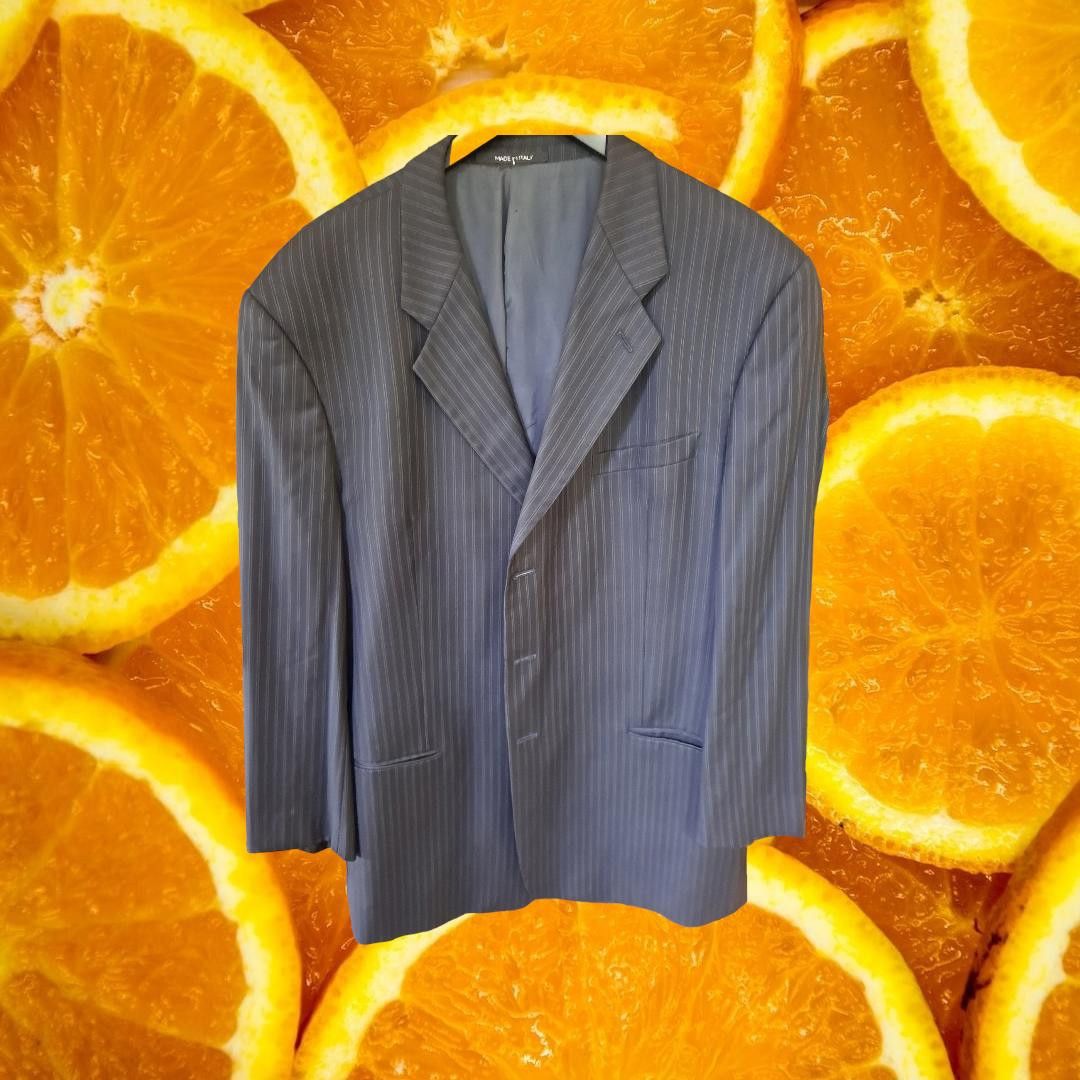 Armani Collezioni Armani Collezioni Blue Pinstripe Suit Jacket Size 46L Size 46R - 1 Thumbnail