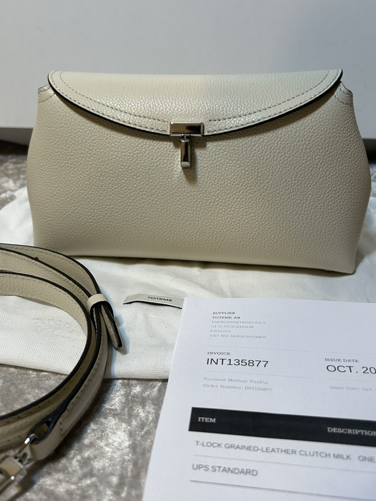 Toteme Totême T-Lock Clutch White Size ONE SIZE - 1 Thumbnail