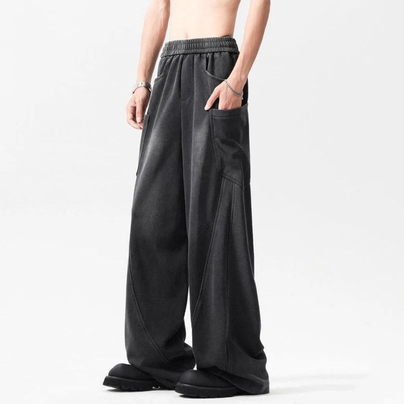 Japanese Brand × Jean Sweatpants Pockets Washed Solid Elastic Waist Size US 29 - 3 Thumbnail
