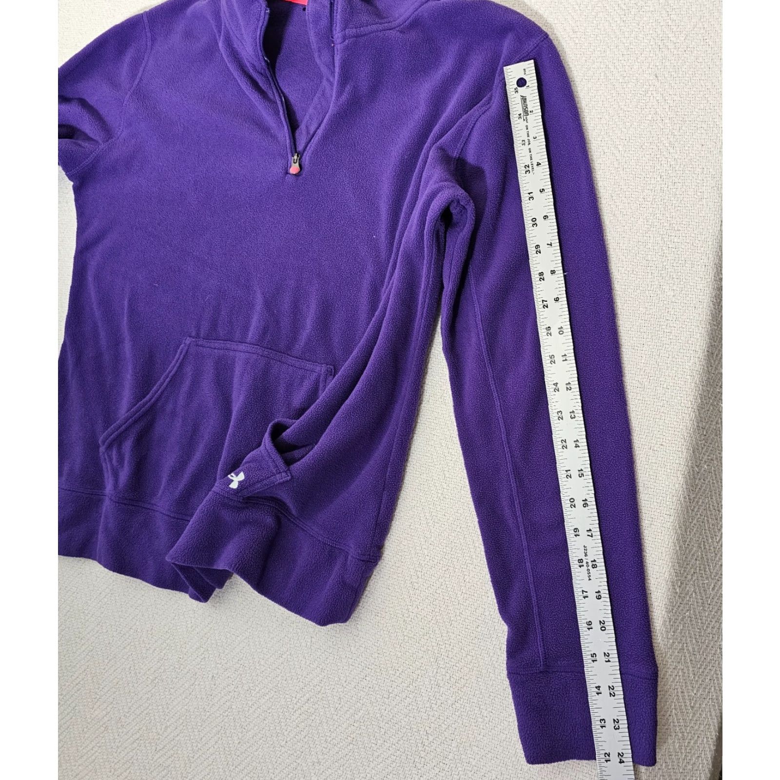 Under Armour Under Armour Pullover Womens L 1/4 Zip Purple Kangaroo Pocket Run Size L / US 10 / IT 46 - 6 Thumbnail