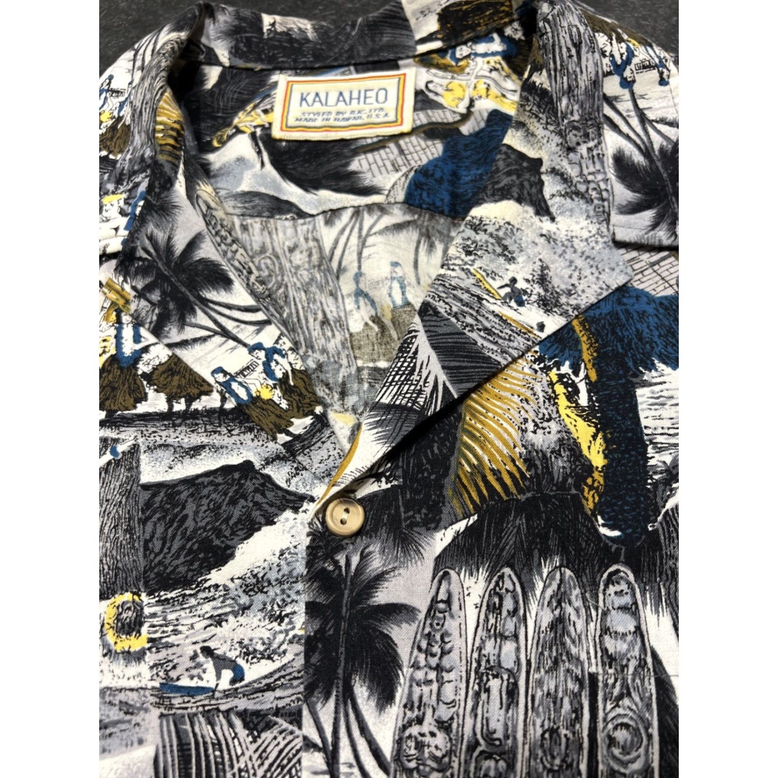 ALOHAS Kalaheo Hawaiian Shirt L Multicolor Short Sleeve Men Button-Up Beach Hula Girl Tropical Pattern Size US L / EU 52-54 / 3 - 4 Thumbnail