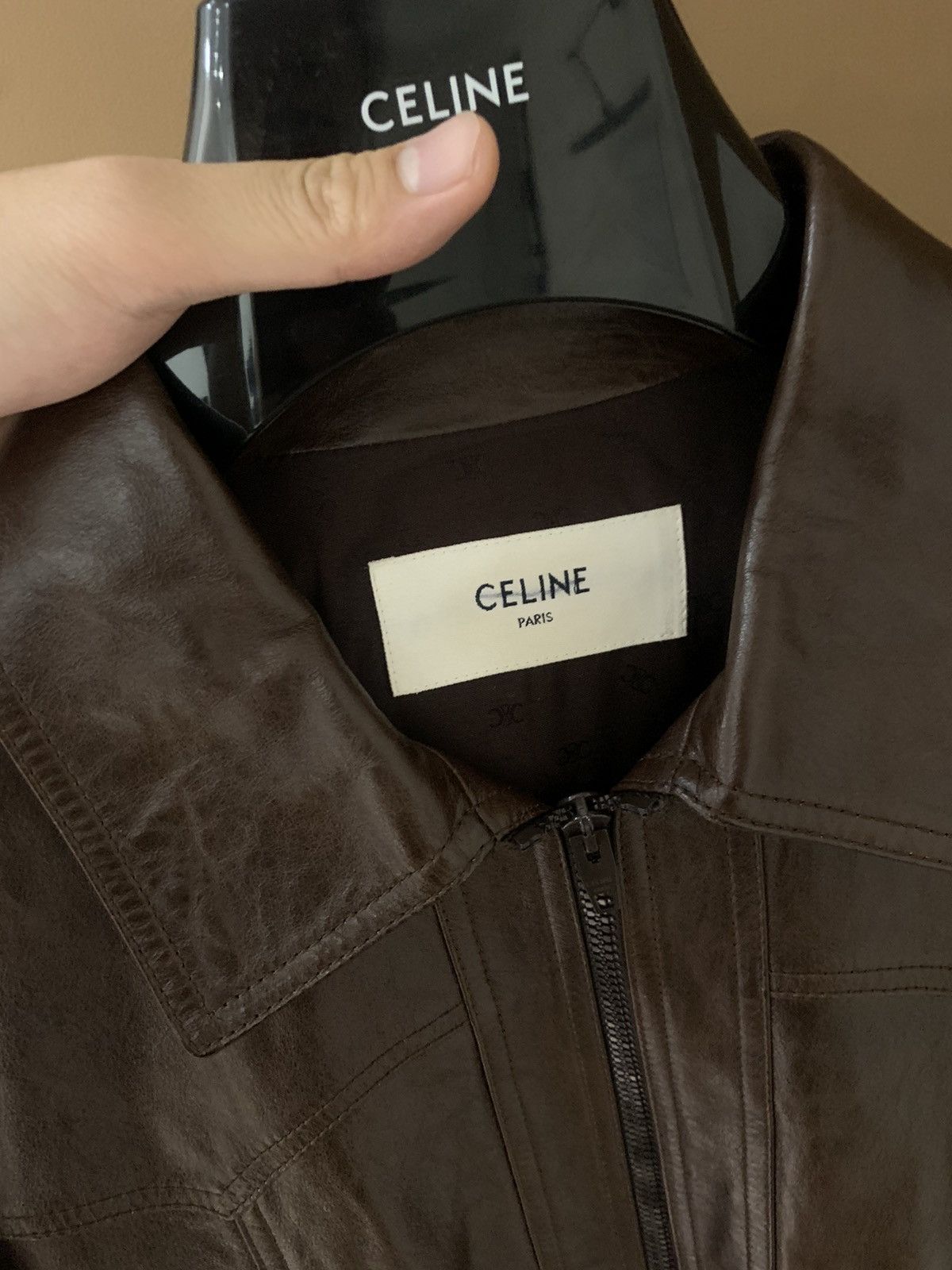 Celine Celine 2023FW Western Brown Lambskin Blouson Zip Jacket Size US M / EU 48-50 / 2 - 2 Thumbnail