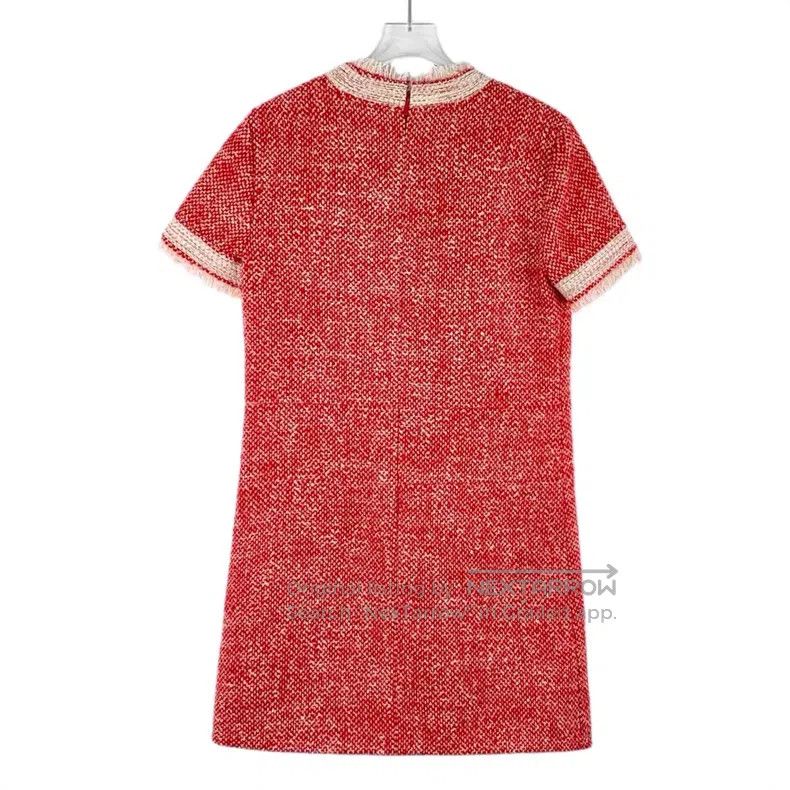 Gucci Gucci Red wool round-neck short-sleeved tassel dress Size XS / US 0-2 / IT 36-38 - 2 Thumbnail