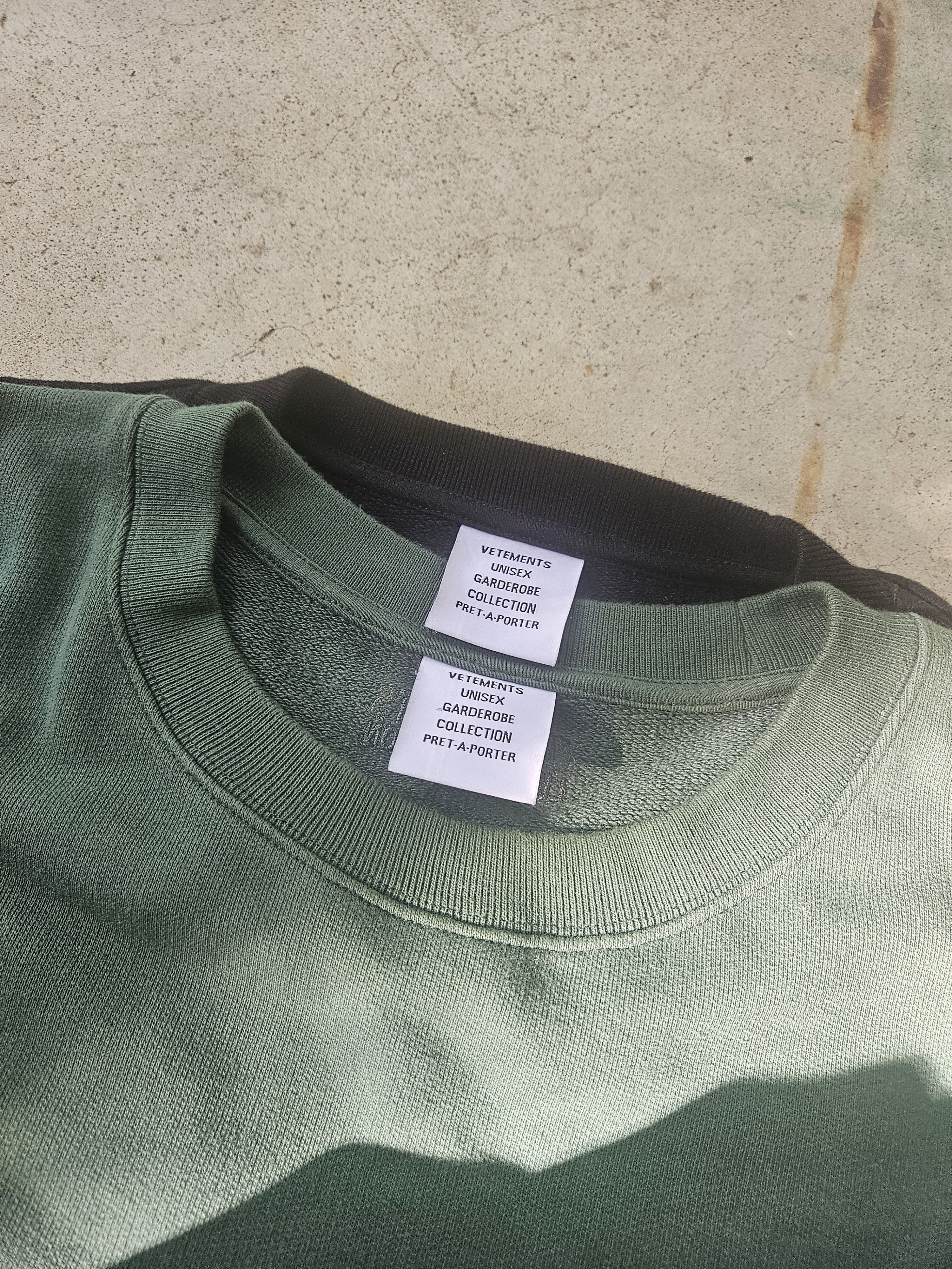 Vetements Double Polizei Securite Split Green Black Crewneck Sweater Size US XL / EU 56 / 4 - 5 Thumbnail