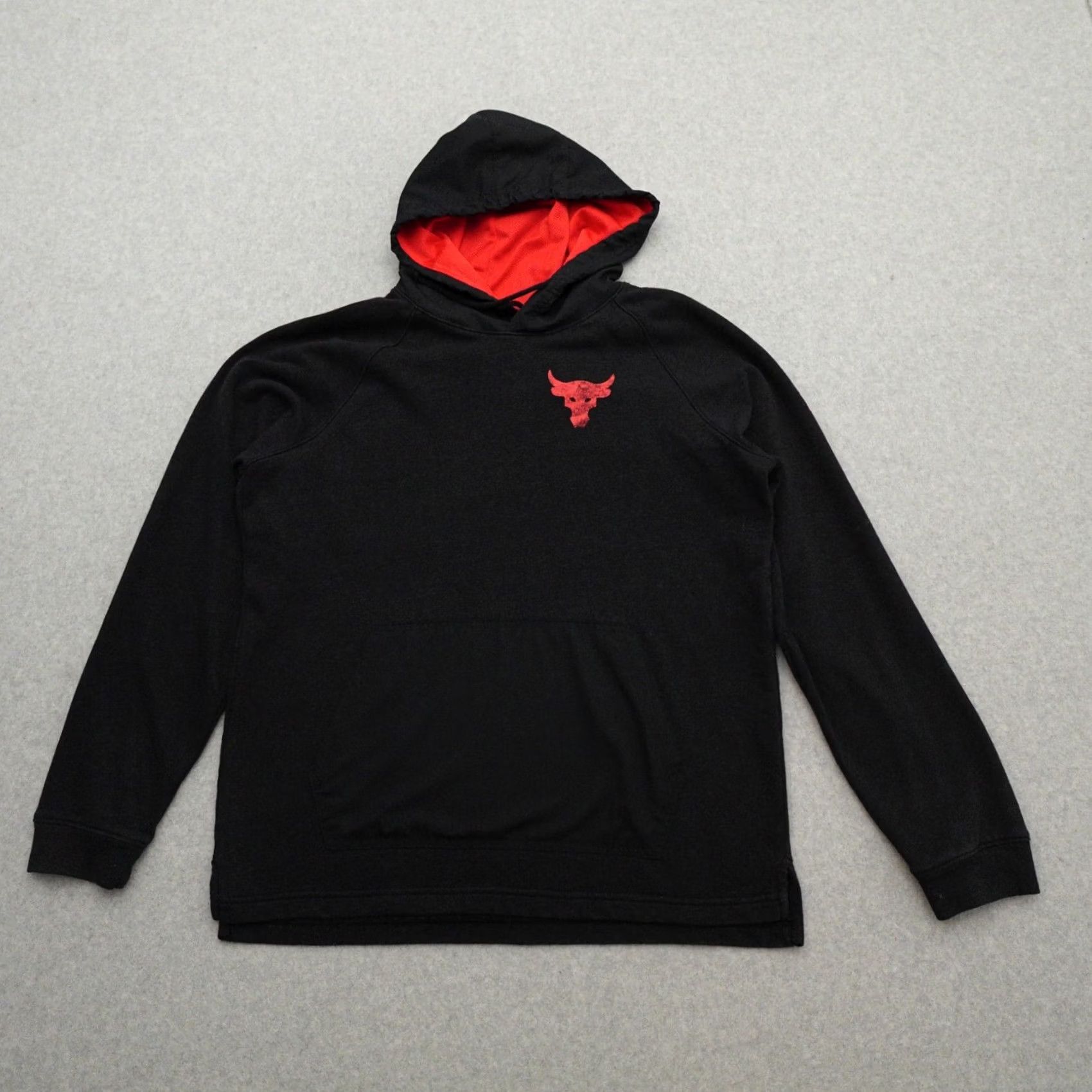 Under Armour UNDER ARMOUR Project Rock Hoodie Mens Large Black Cotton Long Sleeve Pullover Hooded Sweatshirt Size US L / EU 52-54 / 3 - 2 Thumbnail