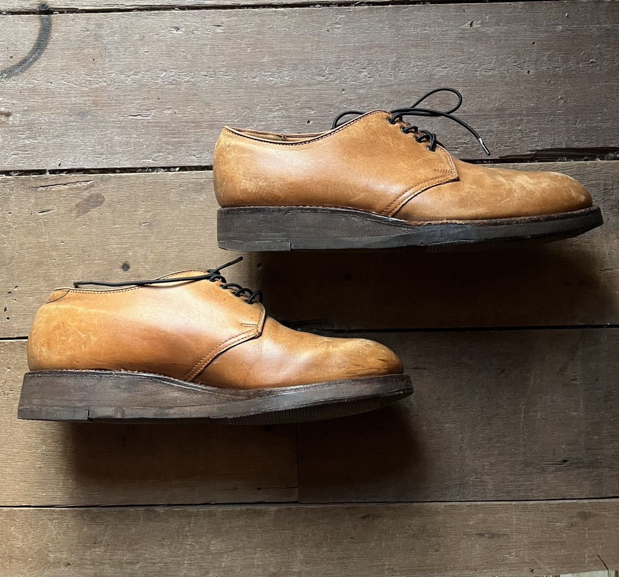 Alden Alden Oxford/Derby Tan Leather Shoes Beige Size US 8.5 / EU 41-42 - 2 Thumbnail