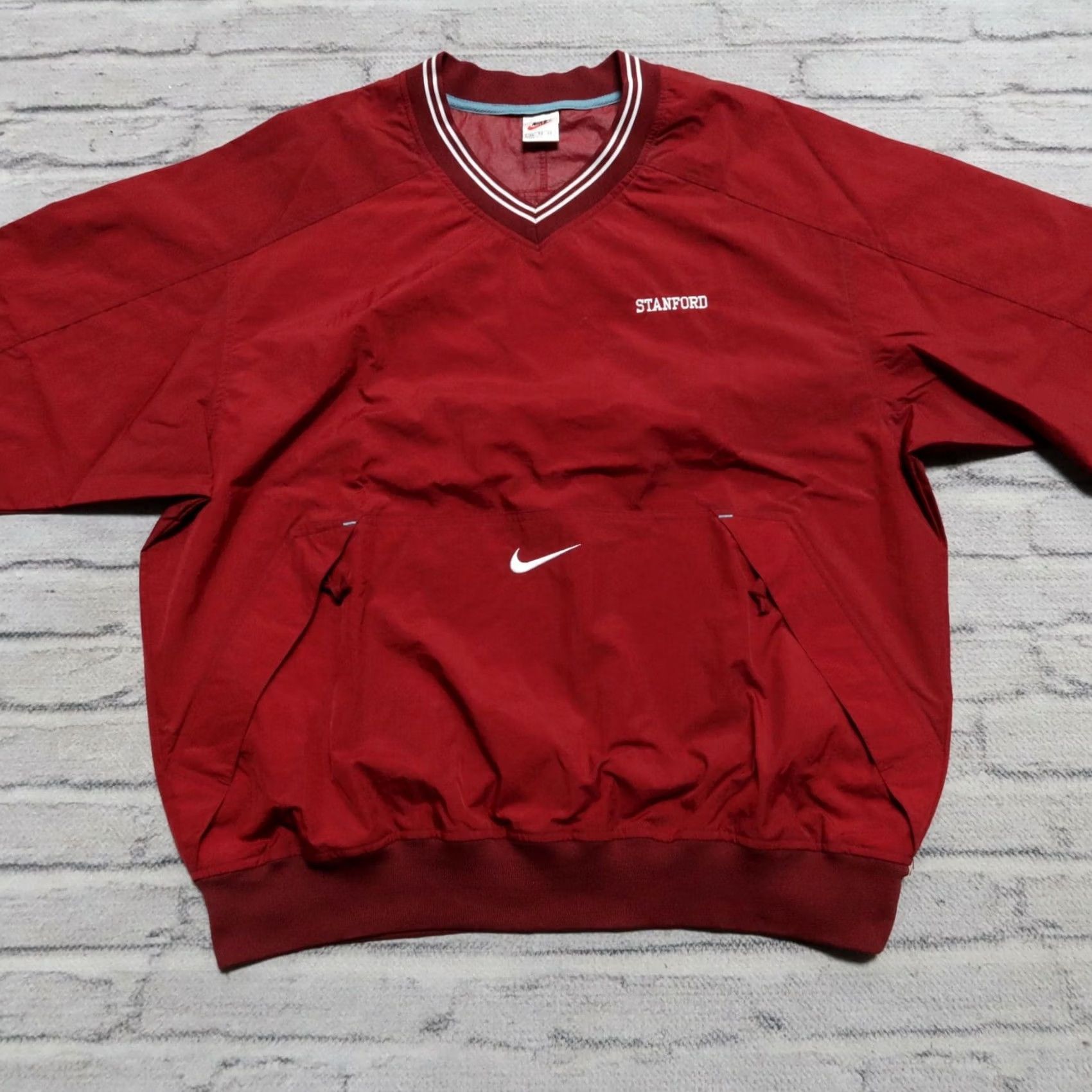 Nike VINTAGE Nike Stanford Center Swoosh Pullover Sweatshirt Mens XL Maroon 90s Size US XL / EU 56 / 4 - 4 Thumbnail
