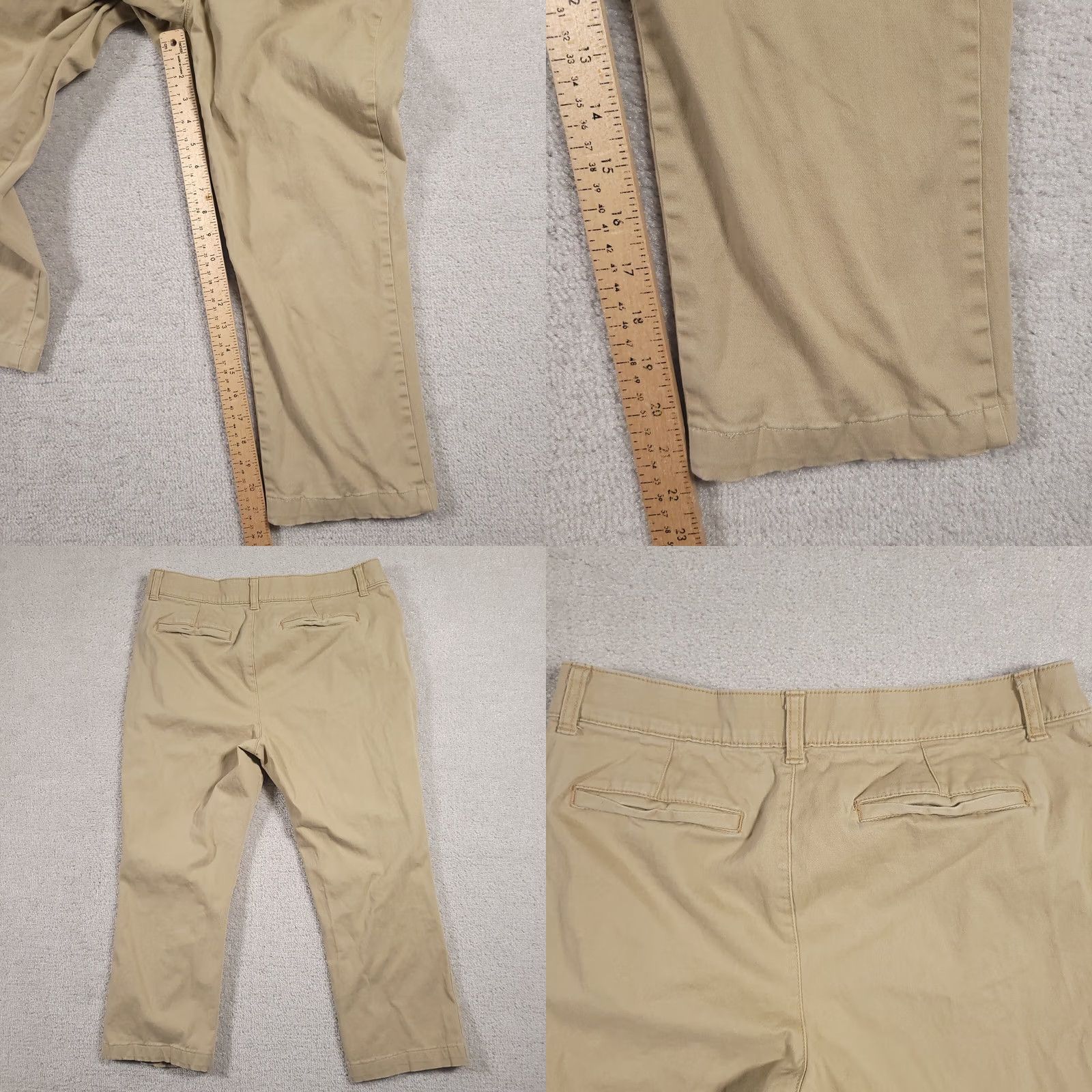 Vintage VINTAGE St. John's Bay Capri Pants Women's 12 Khaki Beige Straight Leg Stretch Size 34" / US 12 / IT 48 - 8 Thumbnail