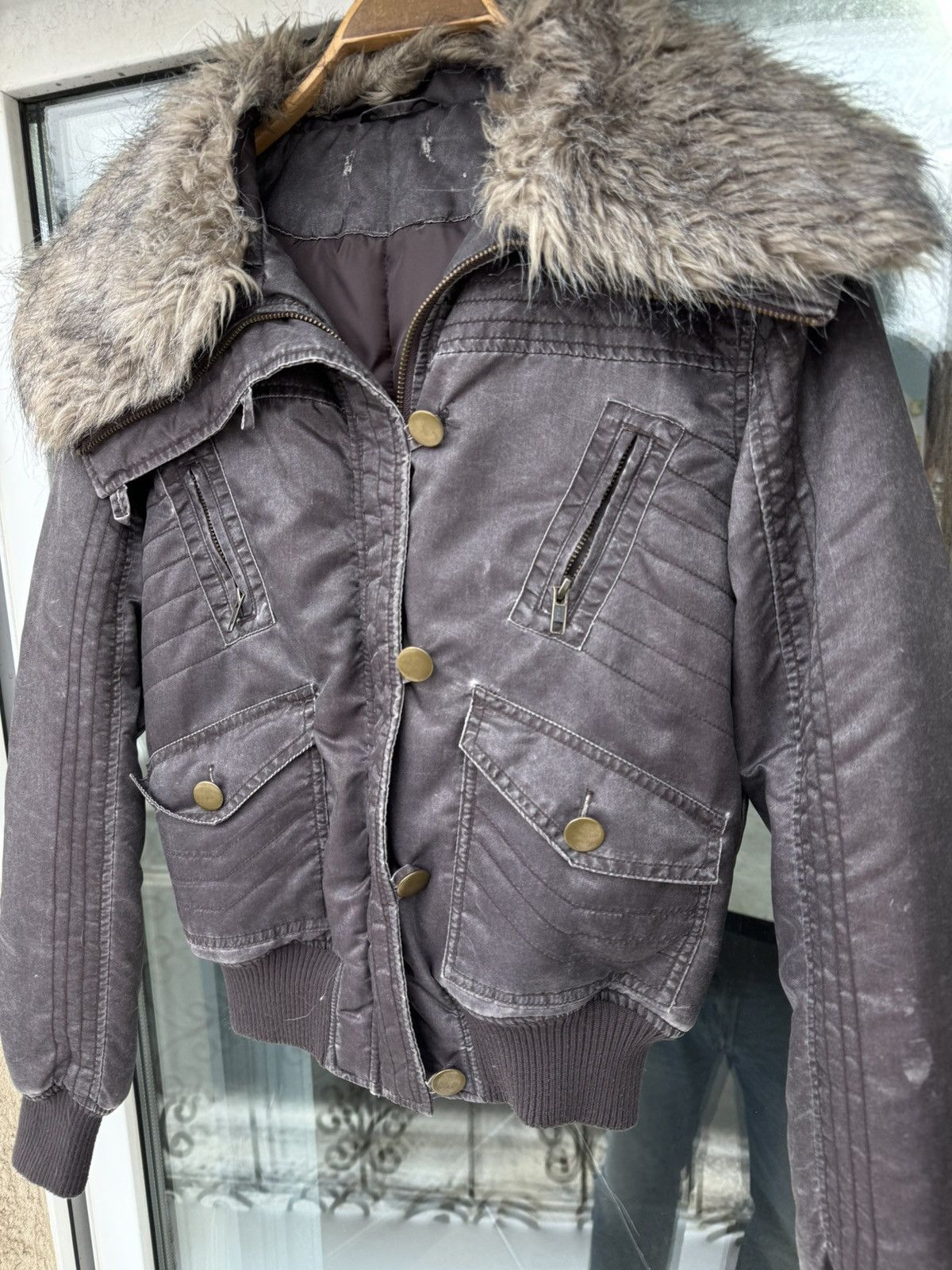 Japanese Brand Vintage 00s Faded Fur Raf Simons Rick Owens Style Jacket Size US S / EU 44-46 / 1 - 2 Thumbnail