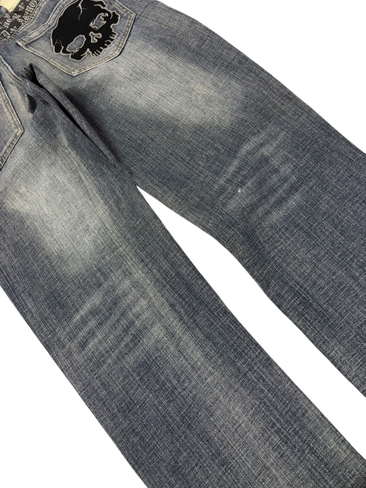 Japanese Brand Vtg Route Japan Punk Skull Embrodered Distressed Jeans Size US 26 / EU 42 - 6 Thumbnail