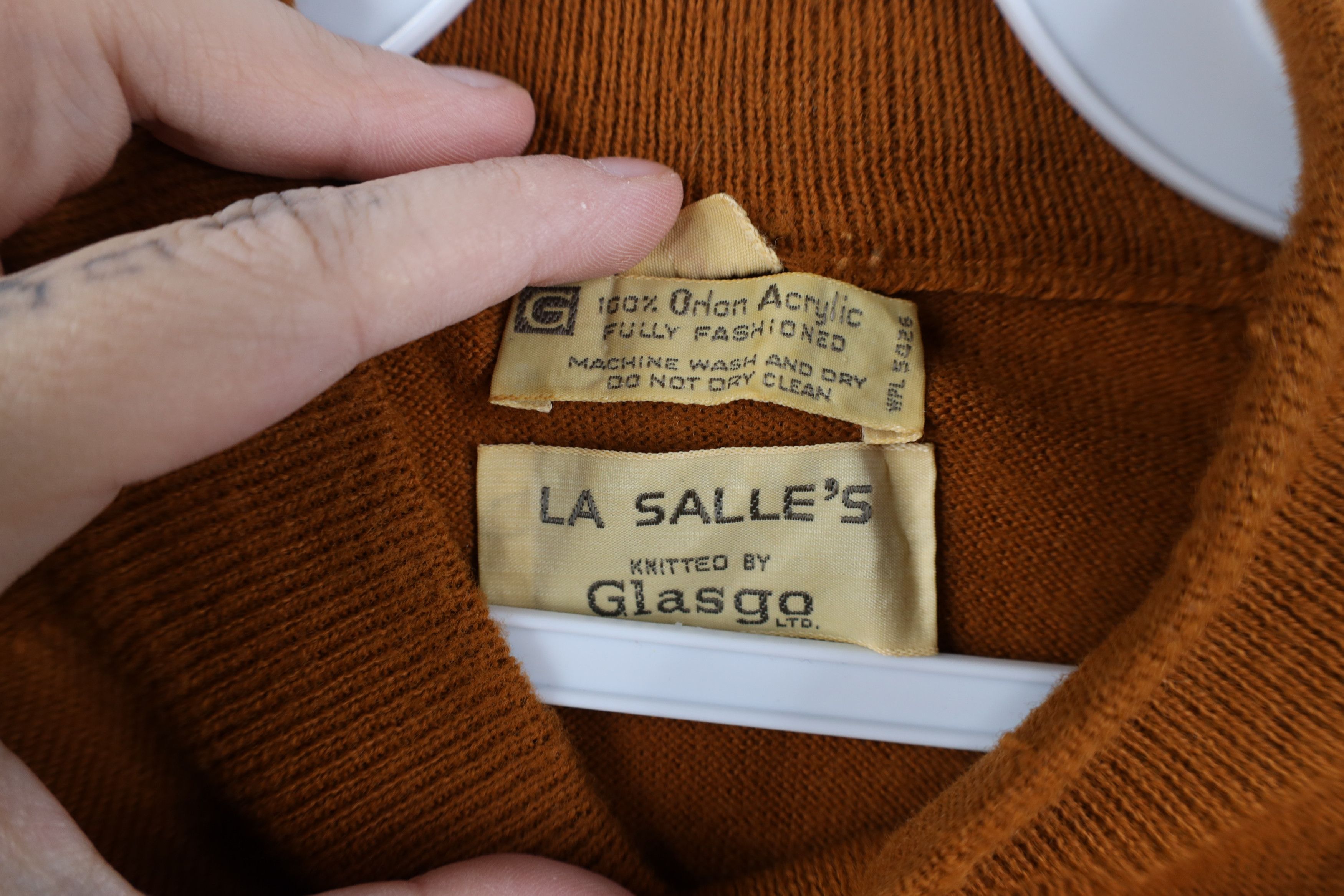 Vintage 50s Streetwear Short Sleeve Sweater Burnt Orange USA