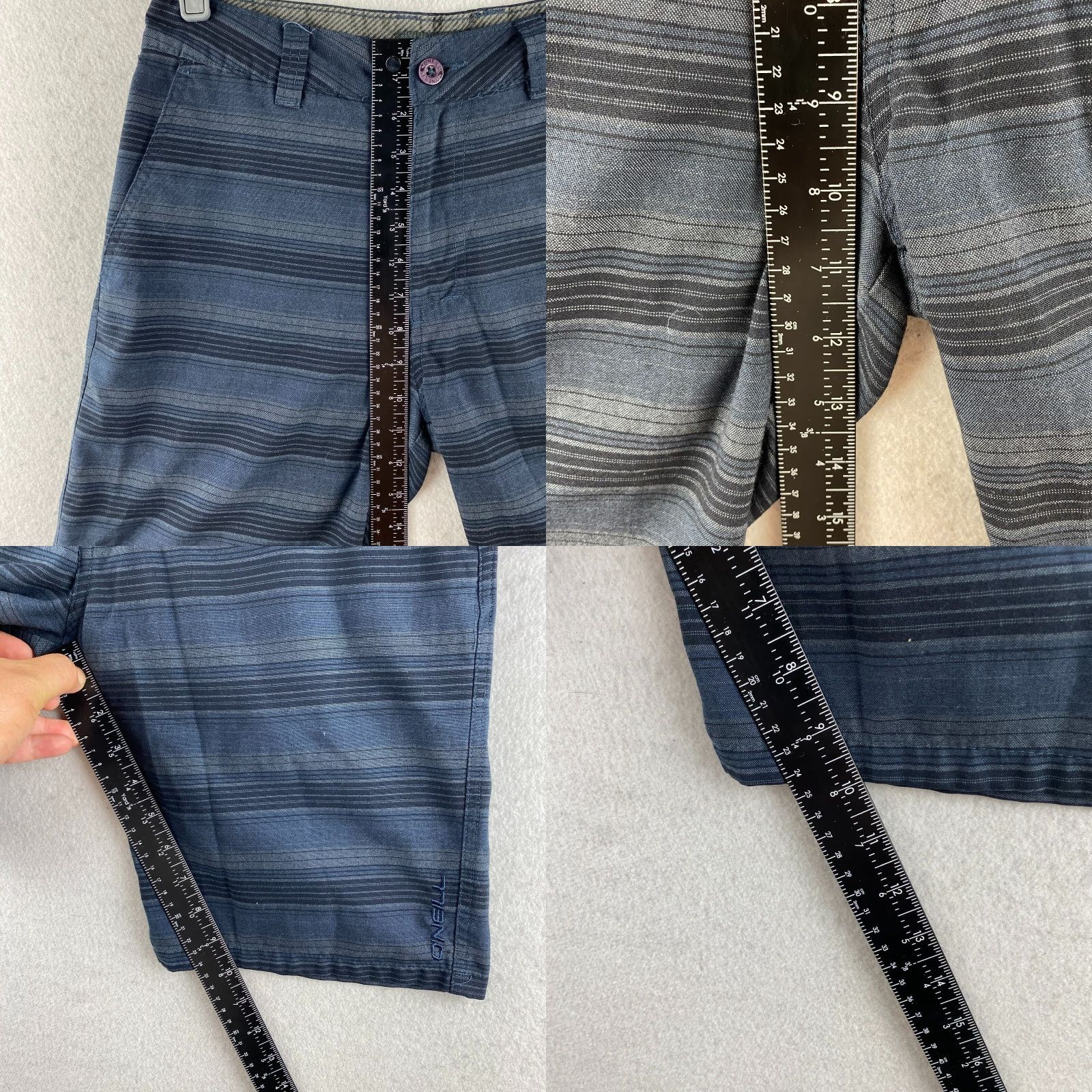 O'Neill O'Neill Mens Shorts 28 Blue Striped Chino Slash Pockets Logo Casual Short Size US 28 / EU 44 - 8 Thumbnail